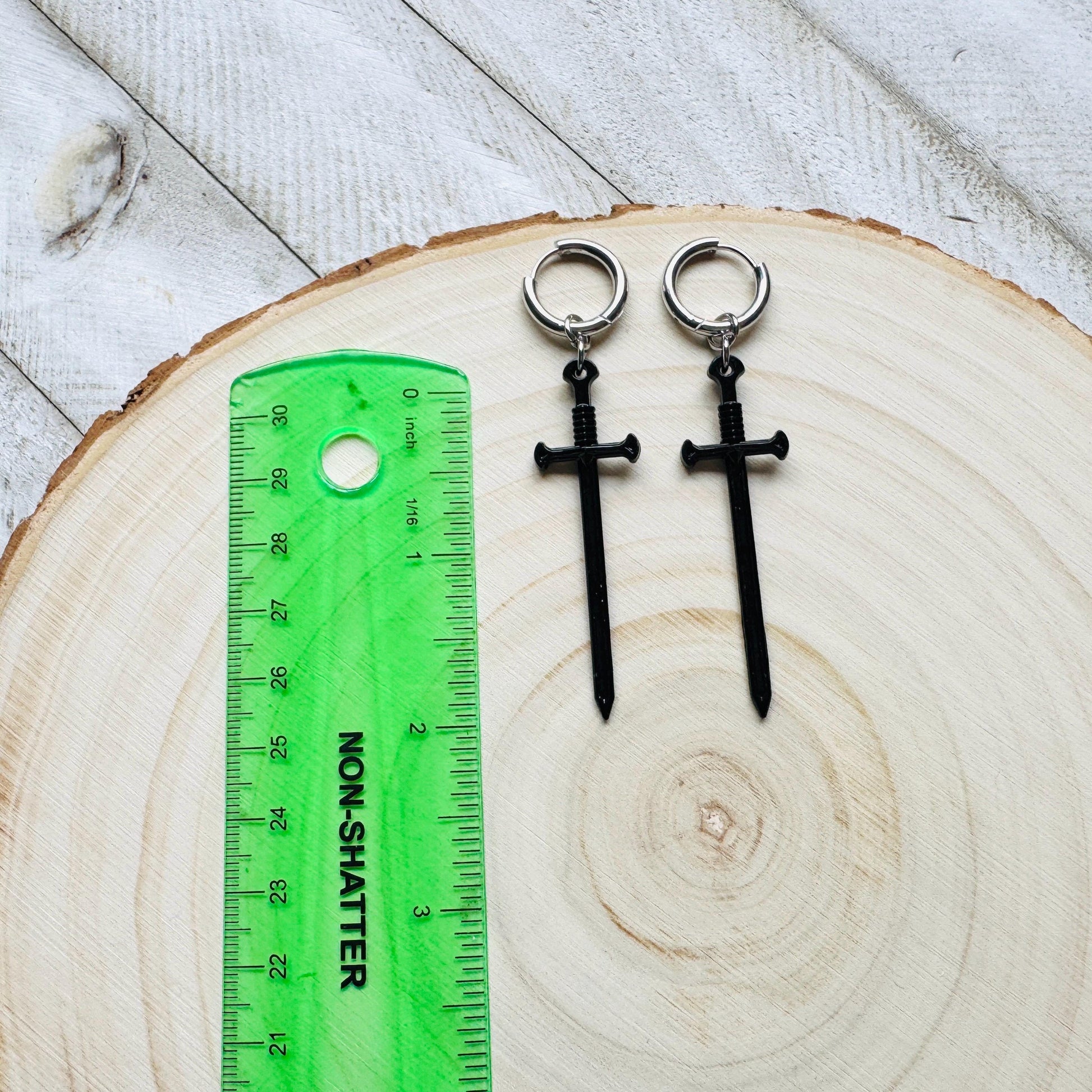 Dagger Earrings, Sword Earrings, Goth Earrings Men, Punk Jewelry, Huggie Hoop Earrings, Trendy Jewelry 2025, Fun Birthday Gift, Gift for Mom