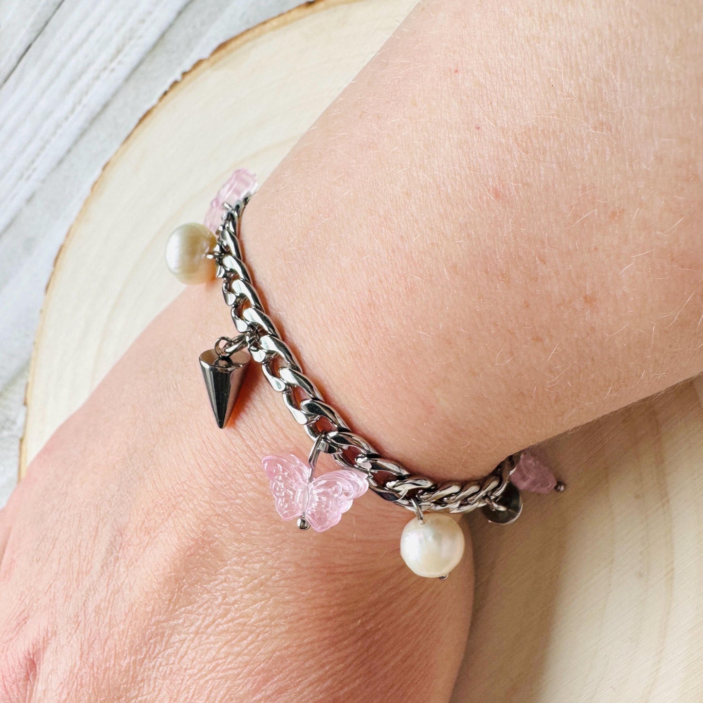 Chain Bracelet, Stainless Steel Bracelet, Punk Bracelet, Goth Bracelet Silver, Spike Bracelet, Best Gifts for Aunt, Graduation Gifts
