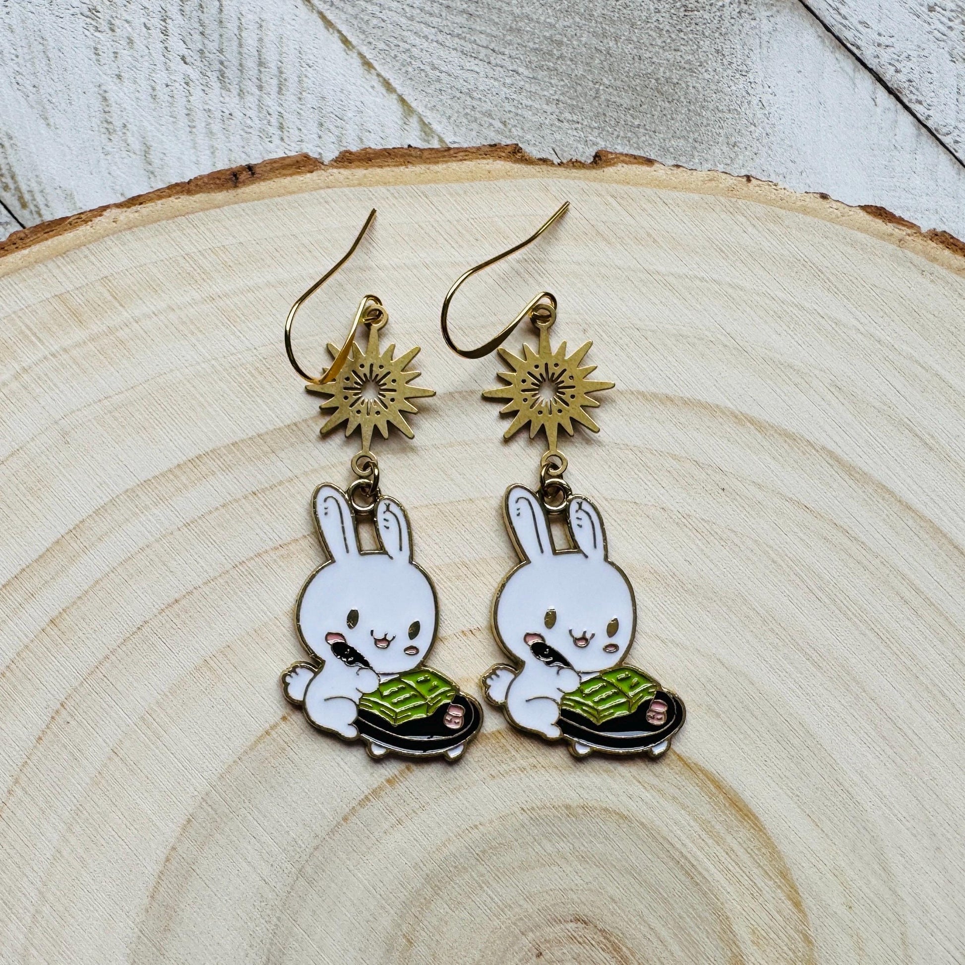 Bunny Earrings, Earrings Dangle Boho, Geometric Jewelry, Easter Basket Stuffers for Tween, Kawaii, Fun Birthday Gift, Friend Gifts for Women