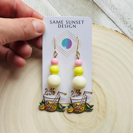 Bunny Earrings, Beaded Earrings, Earrings Dangle Boho, Geometric Jewelry, Easter Basket Stuffers for Tween, Kawaii, Fun Birthday Gift