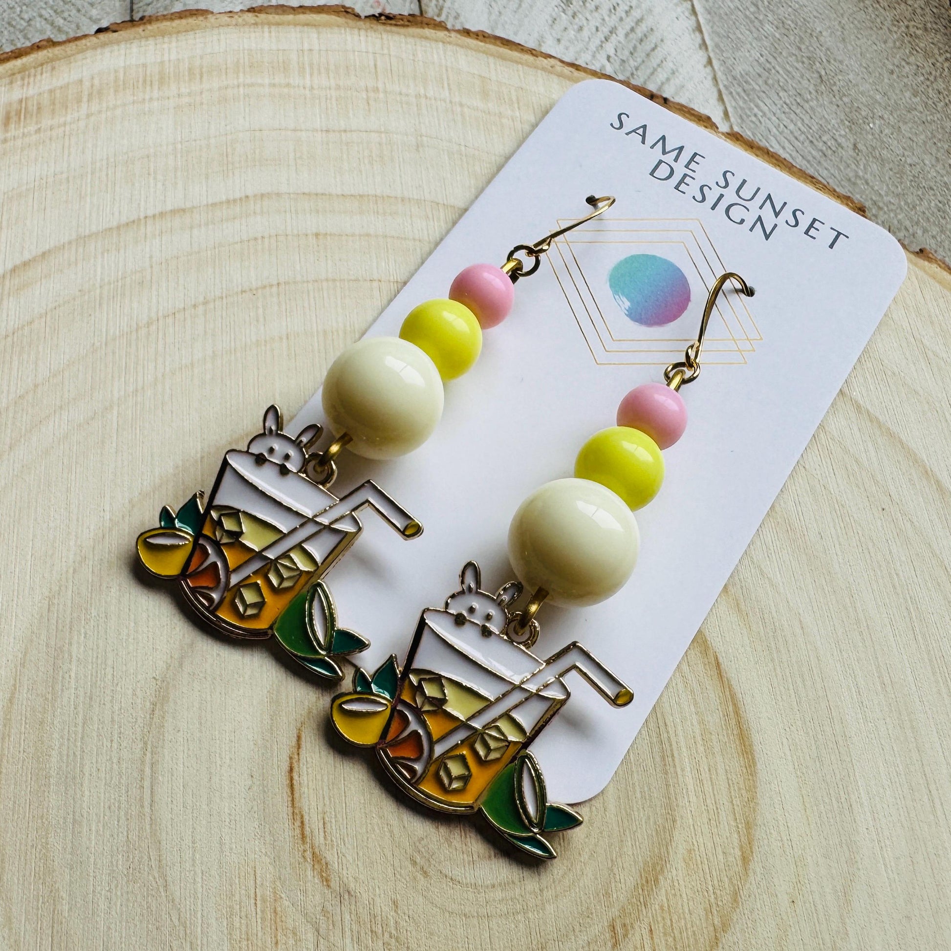 Bunny Earrings, Beaded Earrings, Earrings Dangle Boho, Geometric Jewelry, Easter Basket Stuffers for Tween, Kawaii, Fun Birthday Gift