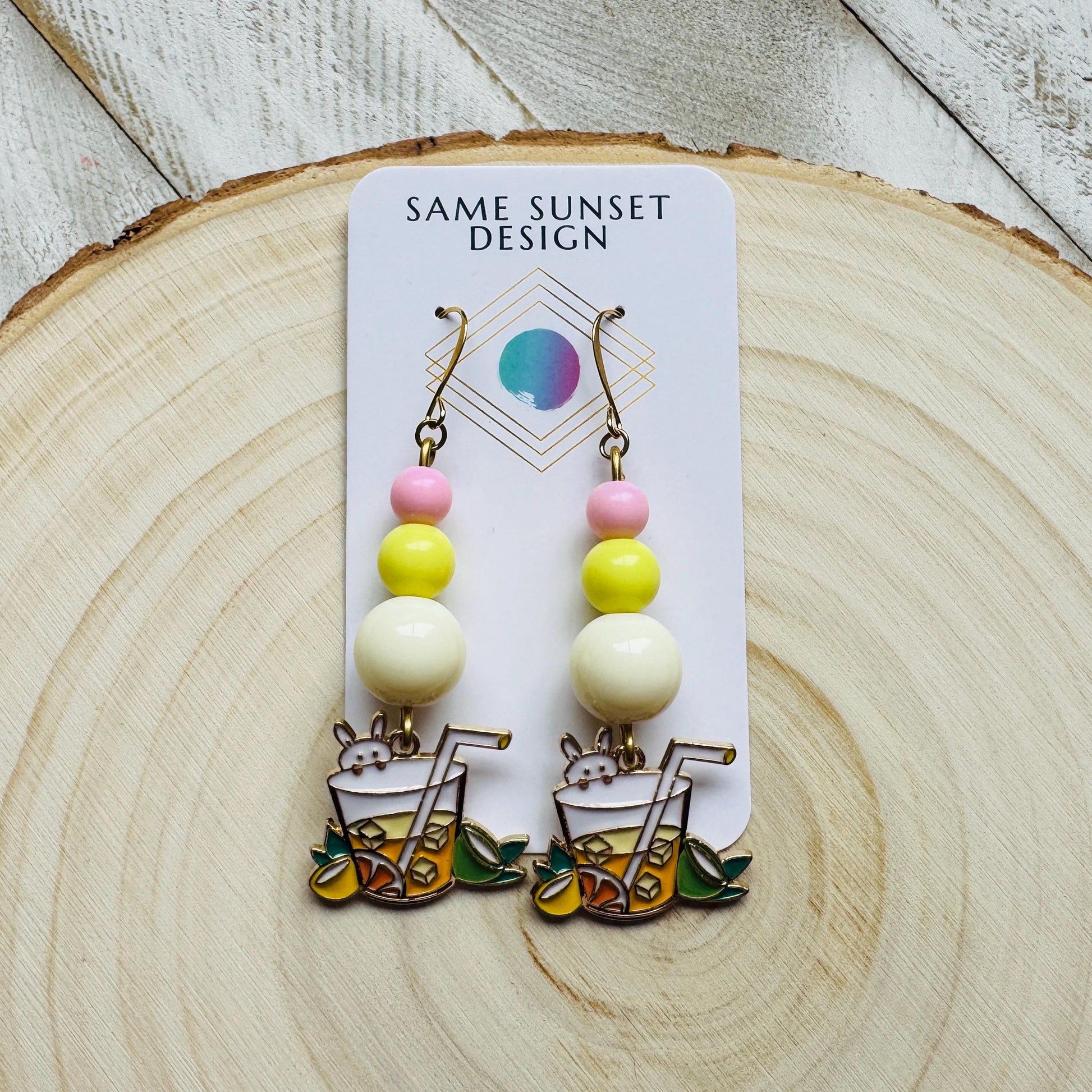 Bunny Earrings, Beaded Earrings, Earrings Dangle Boho, Geometric Jewelry, Easter Basket Stuffers for Tween, Kawaii, Fun Birthday Gift