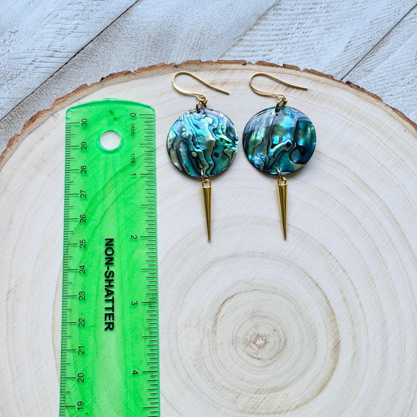 Abalone Earrings, Spike Earrings, Shell Earrings, Beachy Earrings Gold, Boho Earrings, Wanderlust Jewelry, Easter Basket Stuffers for Women
