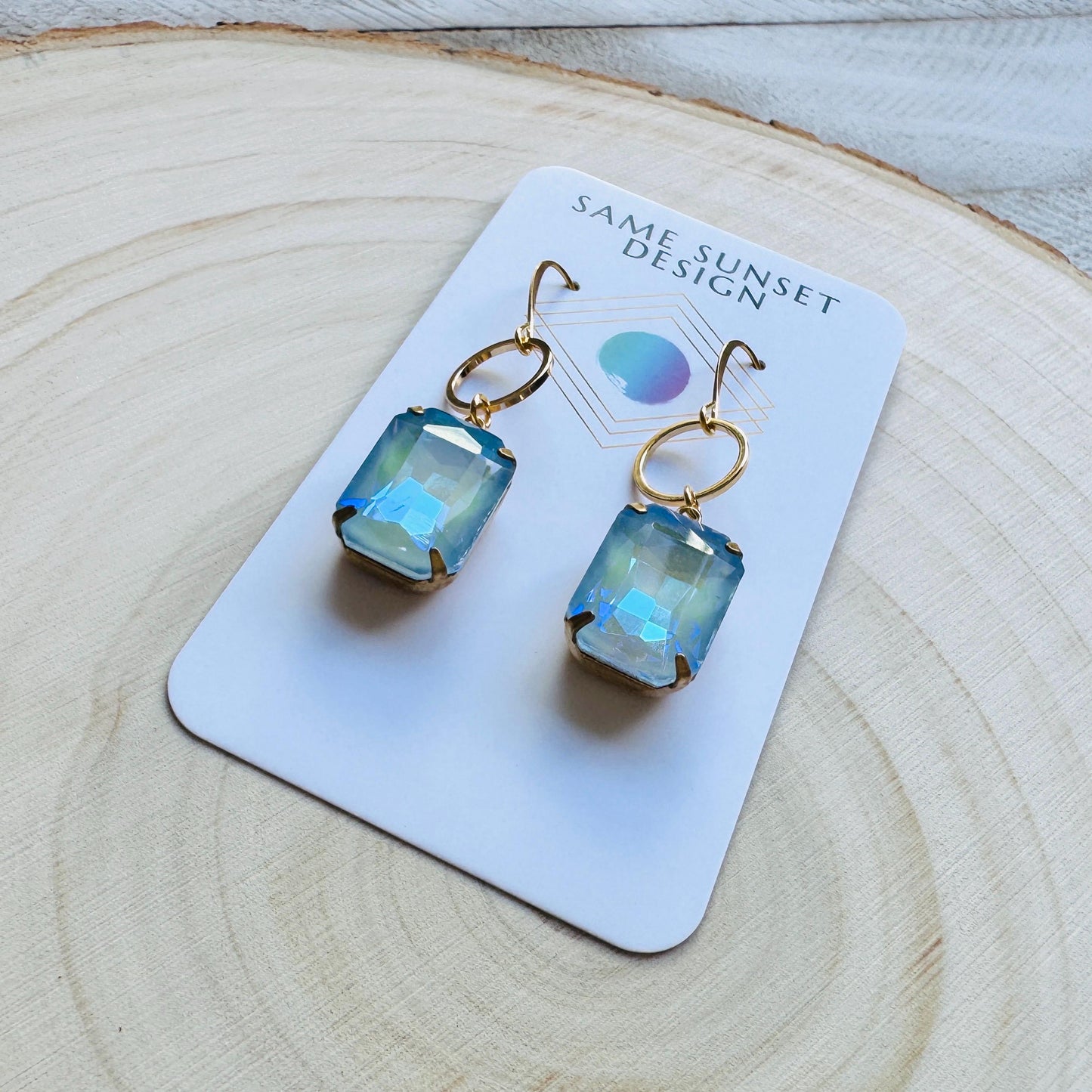 Blue Earrings, Hoop Earrings Gold, Wedding Earrings for Bride, Unique Gifts for Women, Sweet 16 Gift for Daughter, Western Earrings