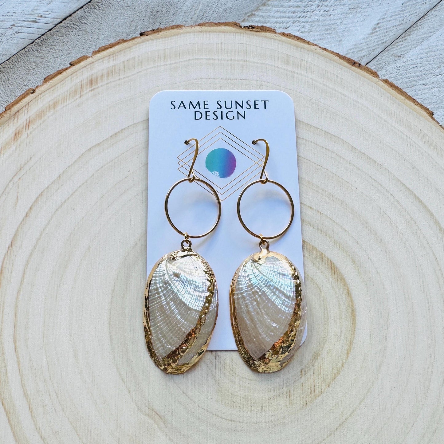Shell Earrings, Beachy Earrings Gold, Boho Earrings, Wanderlust Jewelry, Easter Basket Stuffers for Women, Fun Birthday Gift, Bridal Jewelry