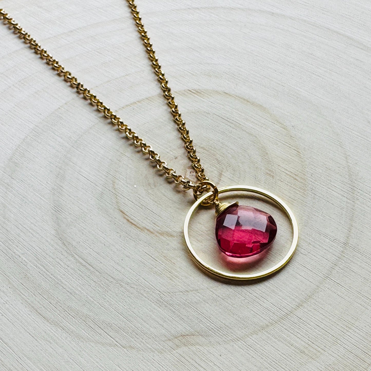 Pink Tourmaline Necklace, Gold Necklace, Boho Necklace, Geometric Jewelry, Mothers Day Gift from Daughter, Graduation Gifts, Elegant