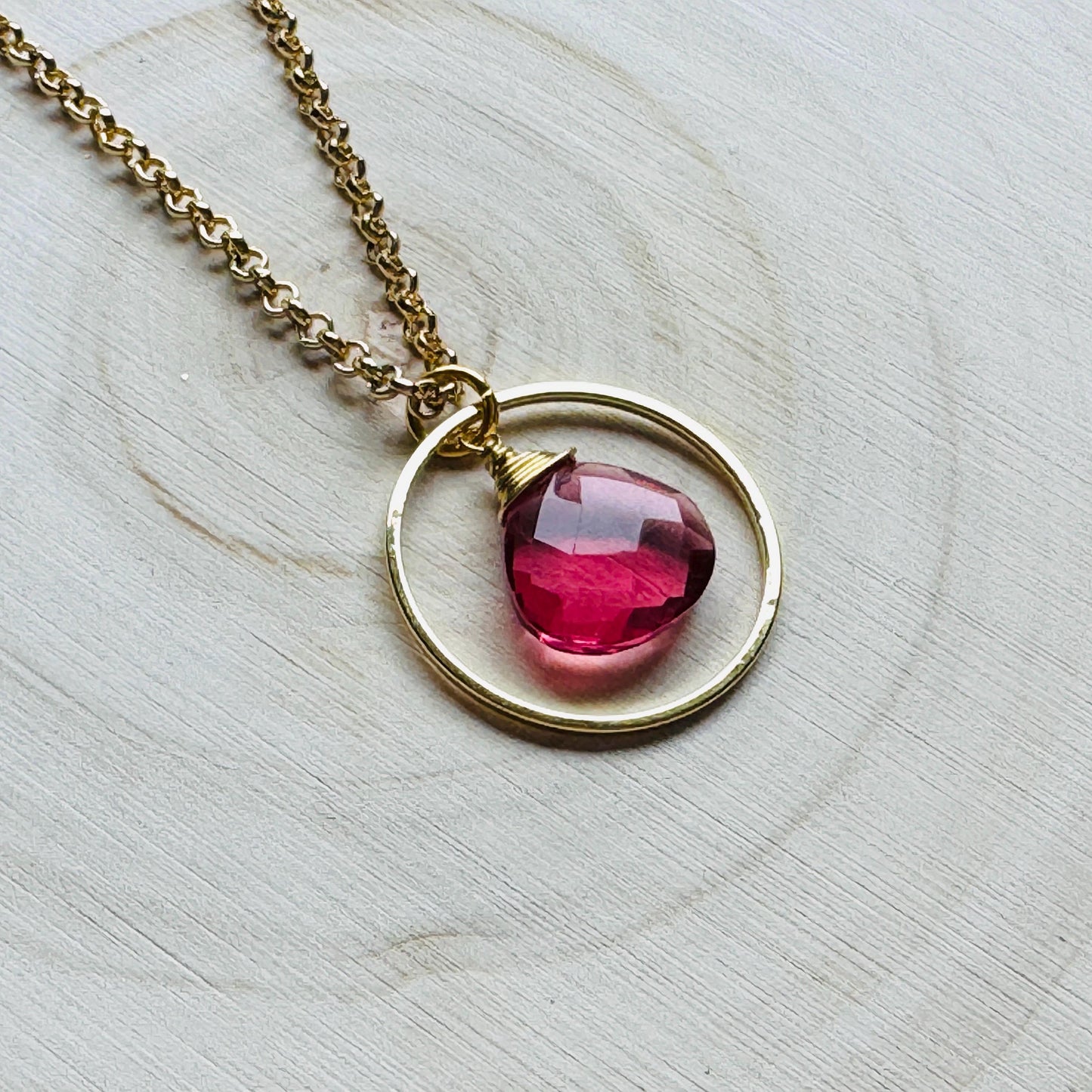 Pink Tourmaline Necklace, Gold Necklace, Boho Necklace, Geometric Jewelry, Mothers Day Gift from Daughter, Graduation Gifts, Elegant