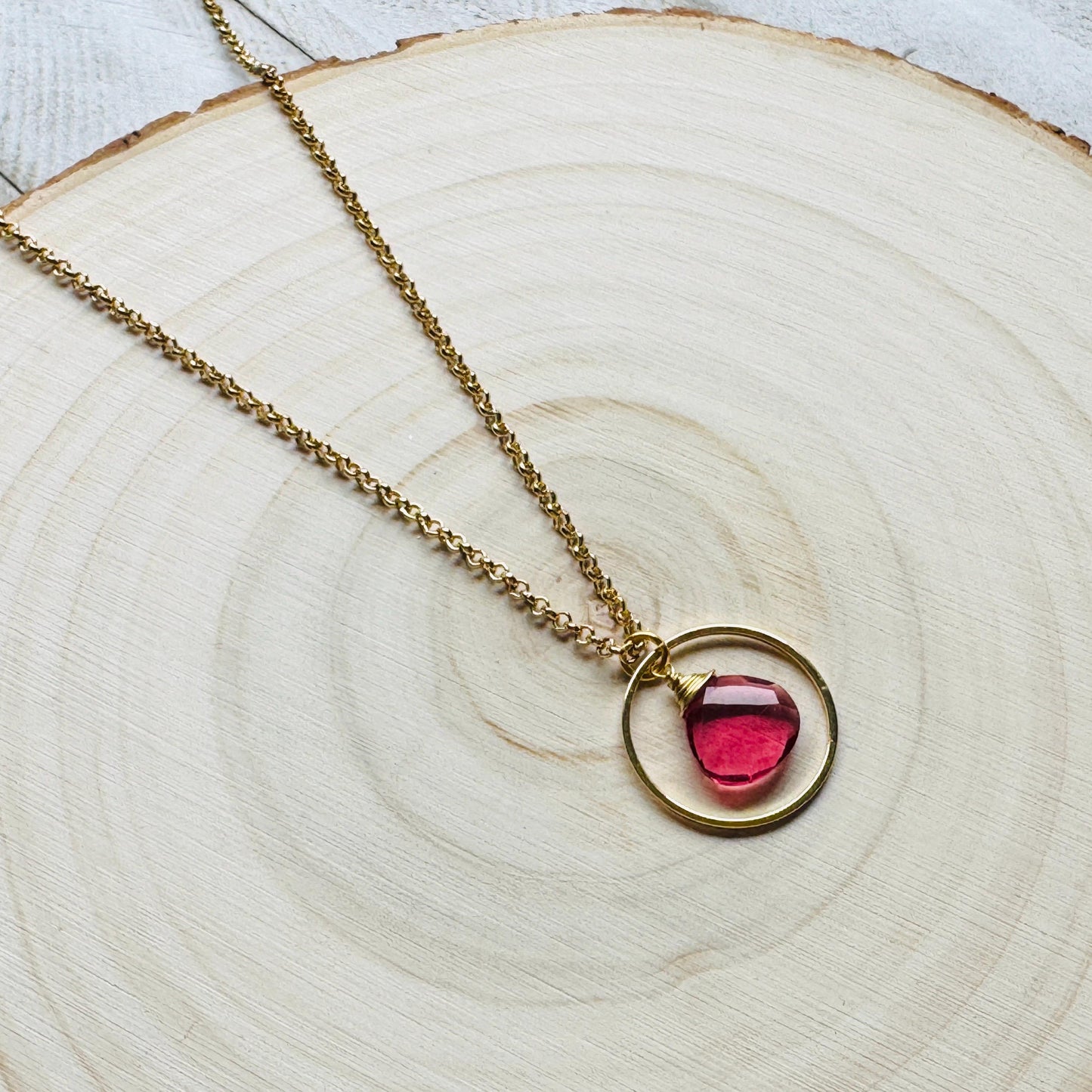 Pink Tourmaline Necklace, Gold Necklace, Boho Necklace, Geometric Jewelry, Mothers Day Gift from Daughter, Graduation Gifts, Elegant
