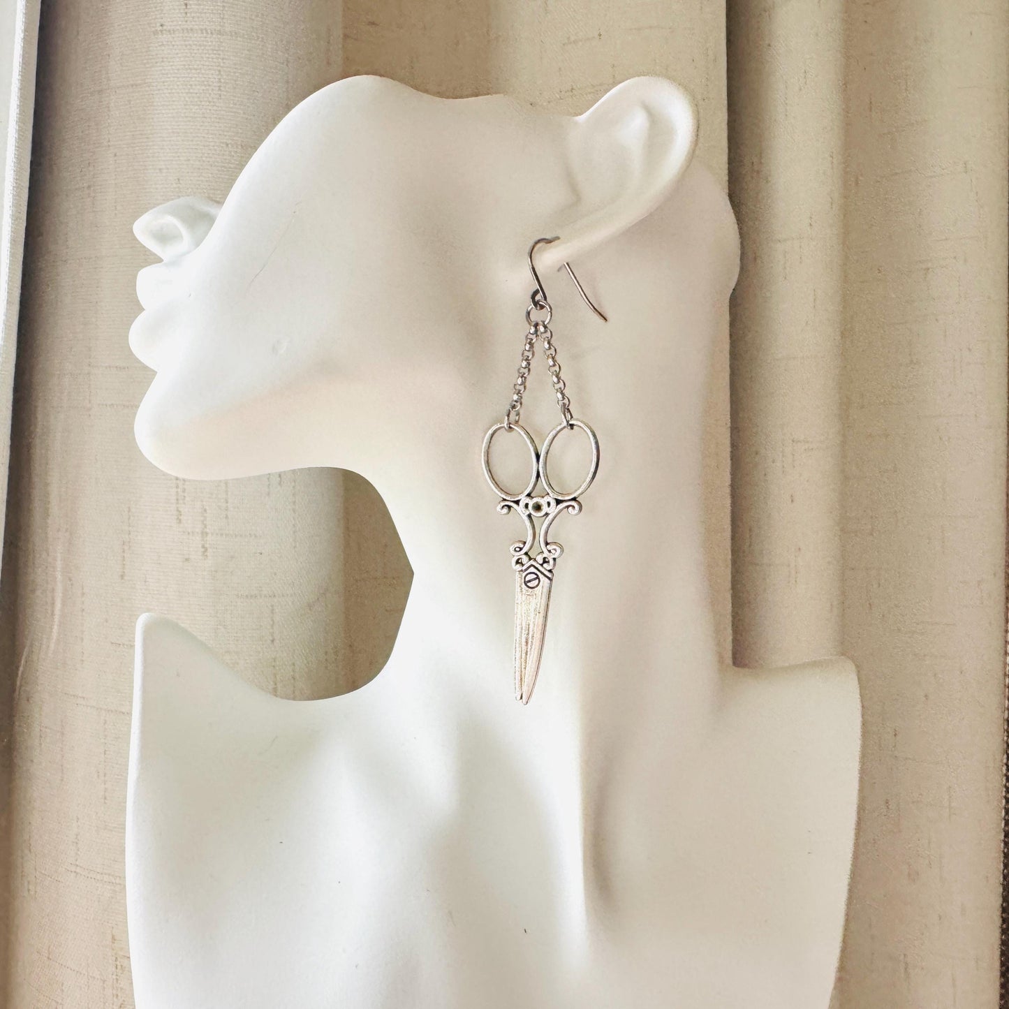Scissor Earrings, Hair Stylist Earrings, Punk Jewelry, Creepy Cute Jewelry, Goth Earrings for Women, Gift for Mom, Fun Birthday Gift