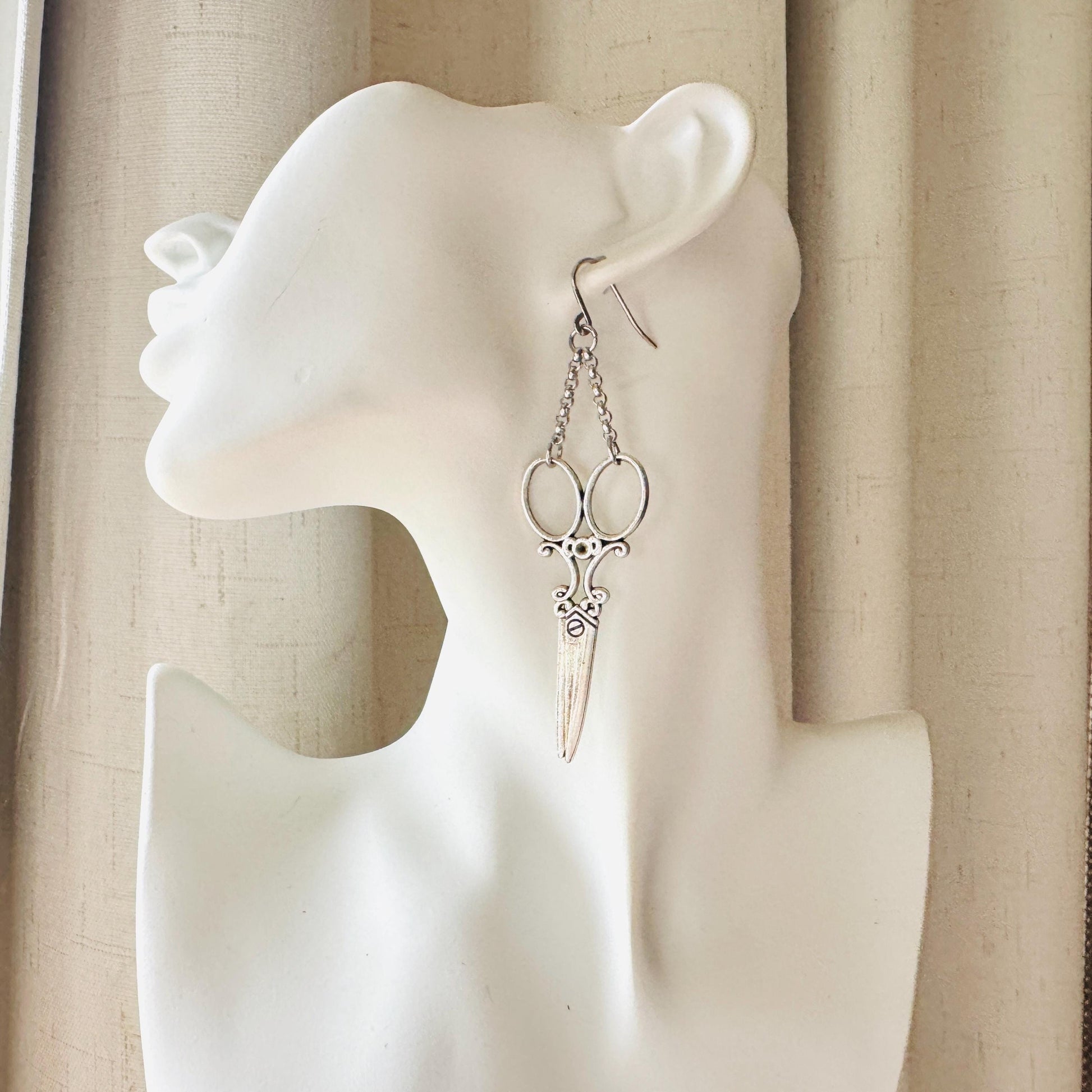 Scissor Earrings, Hair Stylist Earrings, Punk Jewelry, Creepy Cute Jewelry, Goth Earrings for Women, Gift for Mom, Fun Birthday Gift