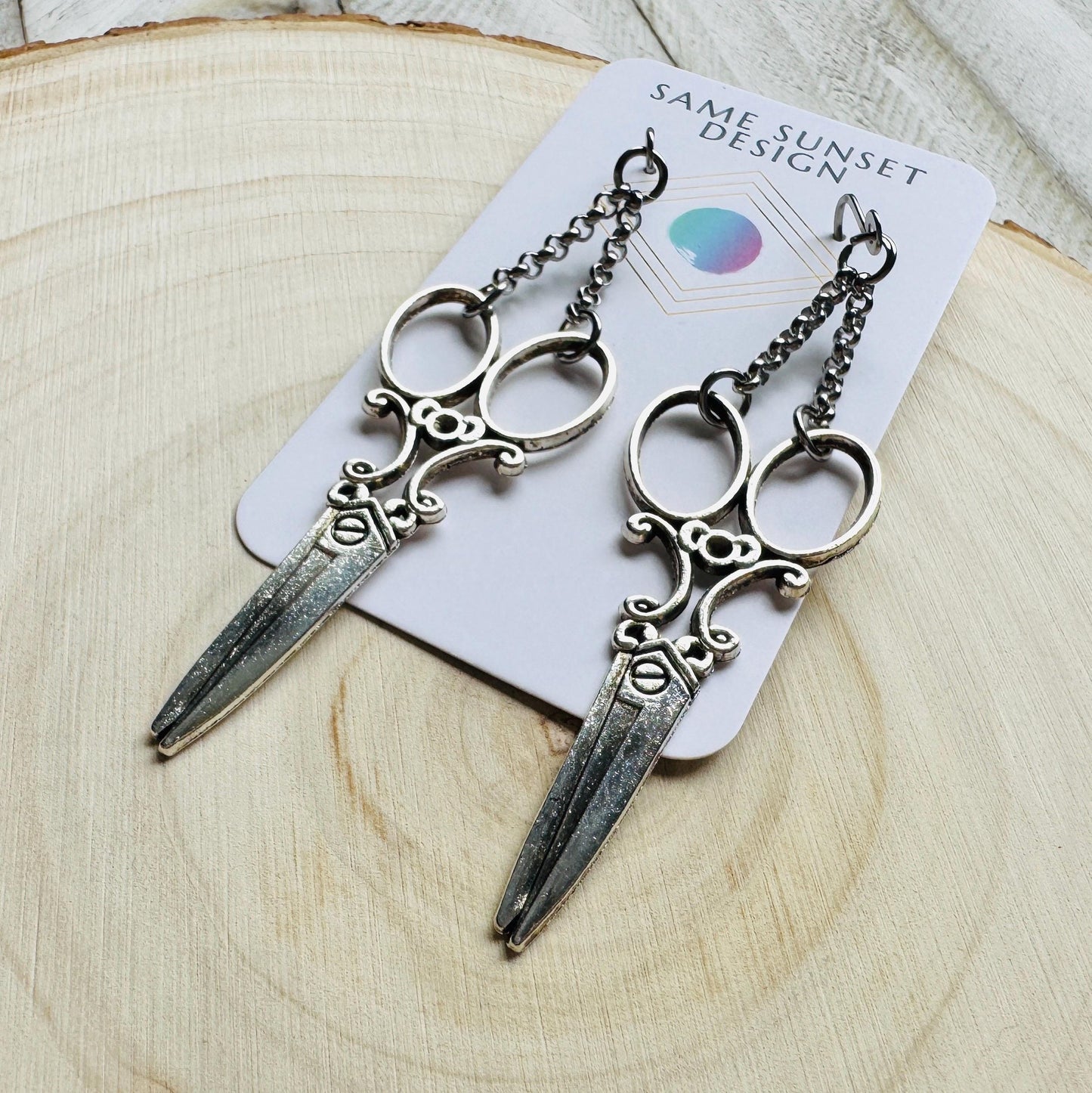 Scissor Earrings, Hair Stylist Earrings, Punk Jewelry, Creepy Cute Jewelry, Goth Earrings for Women, Gift for Mom, Fun Birthday Gift