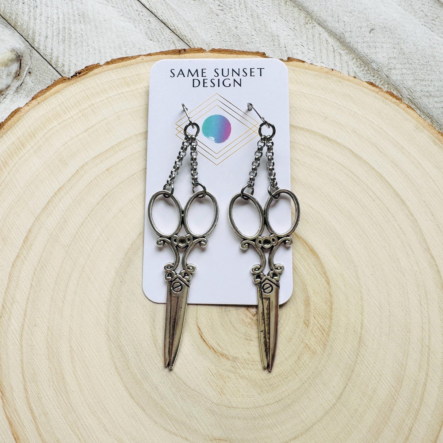 Scissor Earrings, Hair Stylist Earrings, Punk Jewelry, Creepy Cute Jewelry, Goth Earrings for Women, Gift for Mom, Fun Birthday Gift
