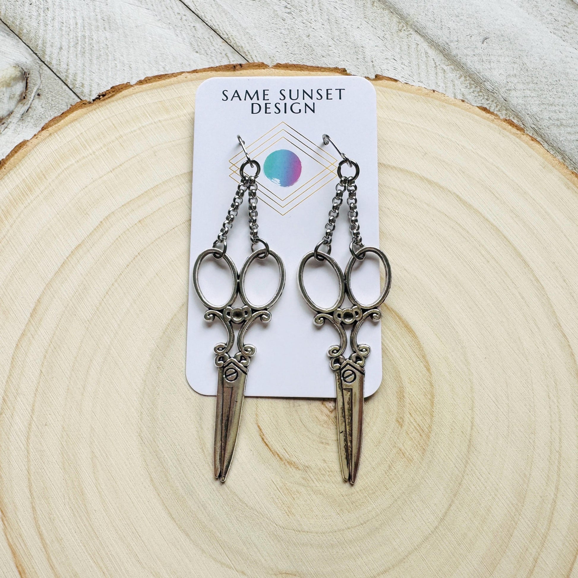 Scissor Earrings, Hair Stylist Earrings, Punk Jewelry, Creepy Cute Jewelry, Goth Earrings for Women, Gift for Mom, Fun Birthday Gift