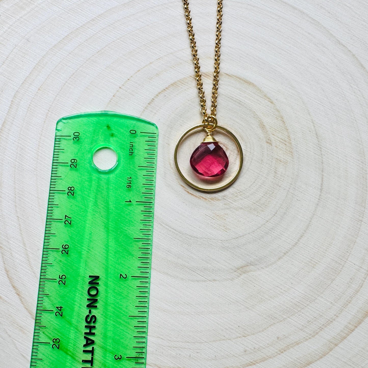 Pink Tourmaline Necklace, Gold Necklace, Boho Necklace, Geometric Jewelry, Mothers Day Gift from Daughter, Graduation Gifts, Elegant