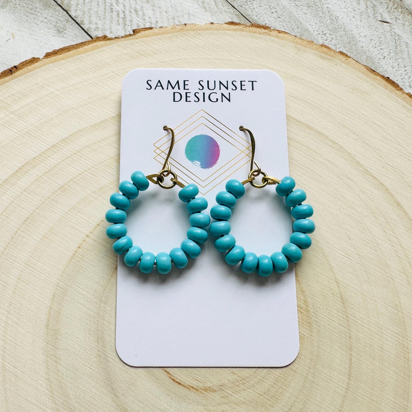 Turquoise Hoop Earrings, Hoop Earrings Gold, Sweet 16 Gift Granddaughter, Birthday Gift Ideas, Tween Jewelry, Western Natural Hippie Boho