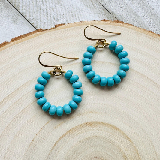Turquoise Hoop Earrings, Hoop Earrings Gold, Sweet 16 Gift Granddaughter, Birthday Gift Ideas, Tween Jewelry, Western Natural Hippie Boho