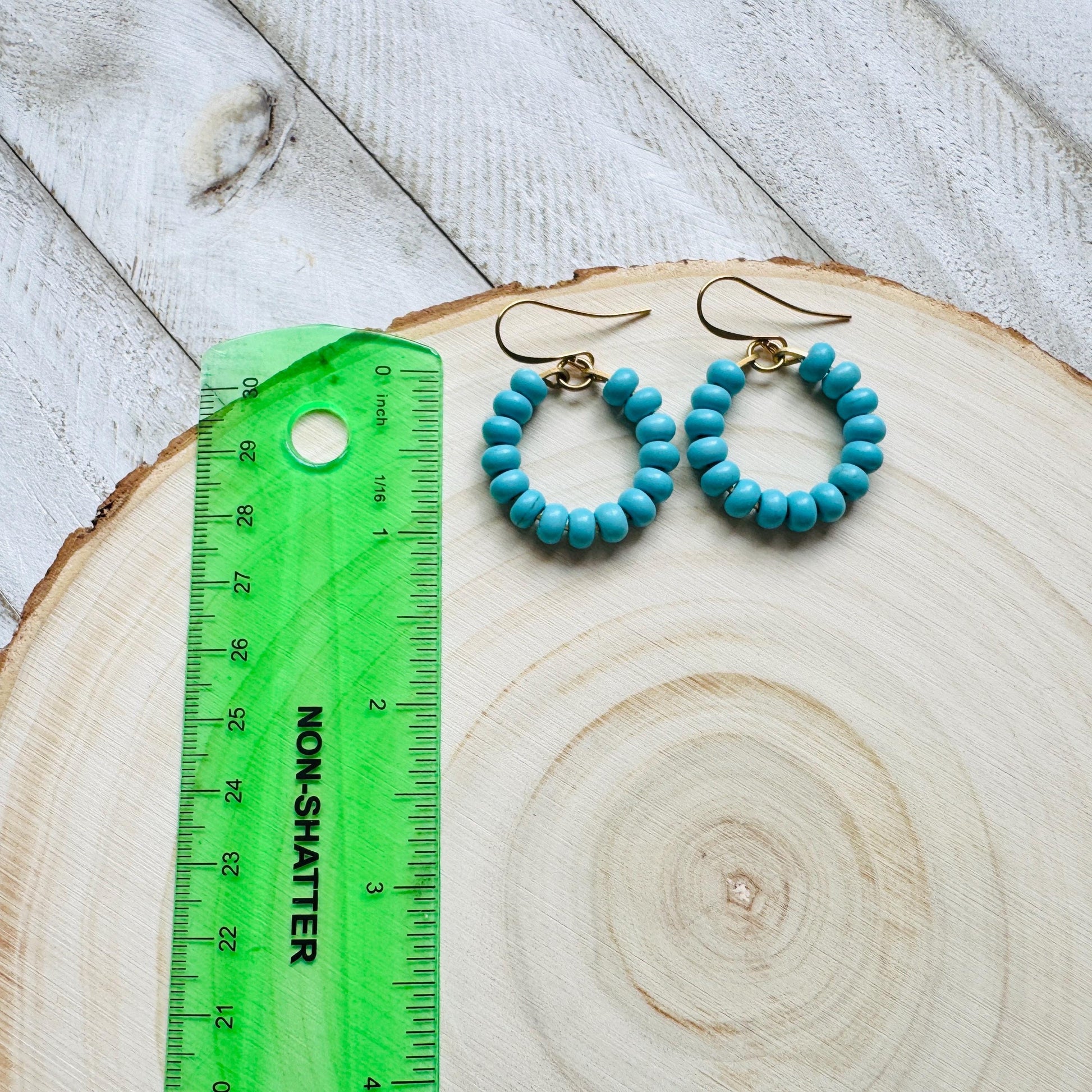 Turquoise Hoop Earrings, Hoop Earrings Gold, Sweet 16 Gift Granddaughter, Birthday Gift Ideas, Tween Jewelry, Western Natural Hippie Boho