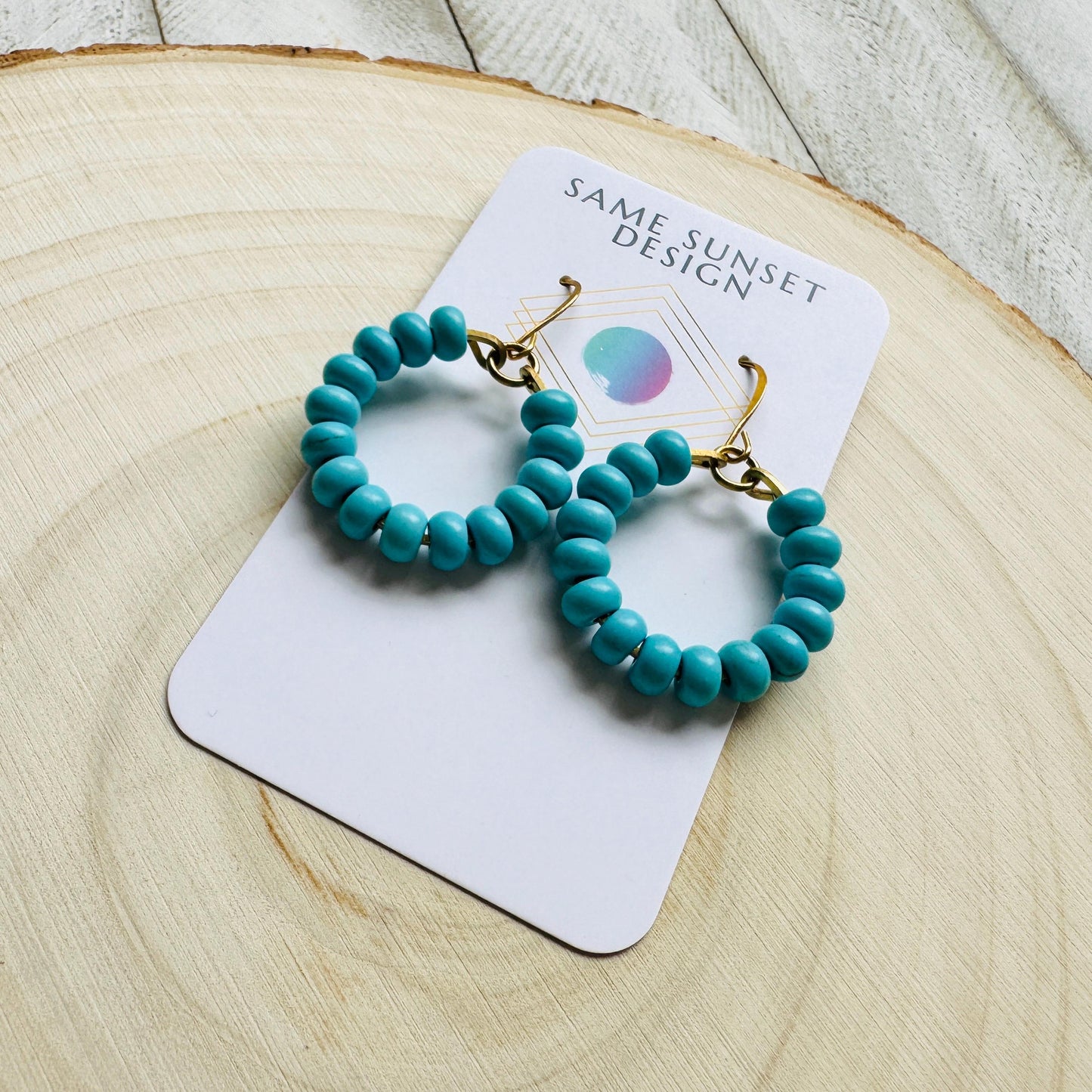 Turquoise Hoop Earrings, Hoop Earrings Gold, Sweet 16 Gift Granddaughter, Birthday Gift Ideas, Tween Jewelry, Western Natural Hippie Boho