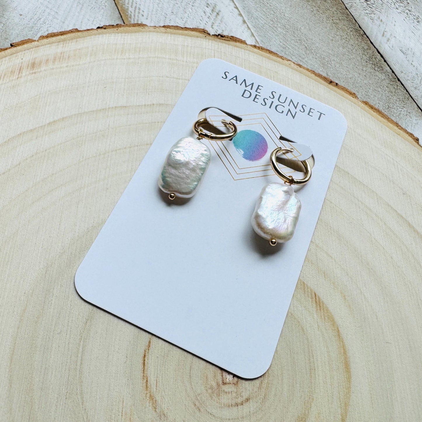 Pearl Earrings Gold Hoop, Huggie Hoop Earrings, Wedding Earrings for Bride, Birthday Gift for Girlfriend, Sweet 16 Gift Granddaughter