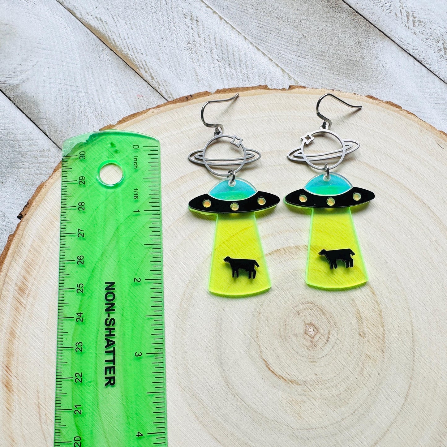 UFO Earrings, Alien Earrings, Space Earrings, Festival Jewelry, Nerdy Gifts for Women, Fun Earrings, Birthday Gift for Girlfriend, Trendy