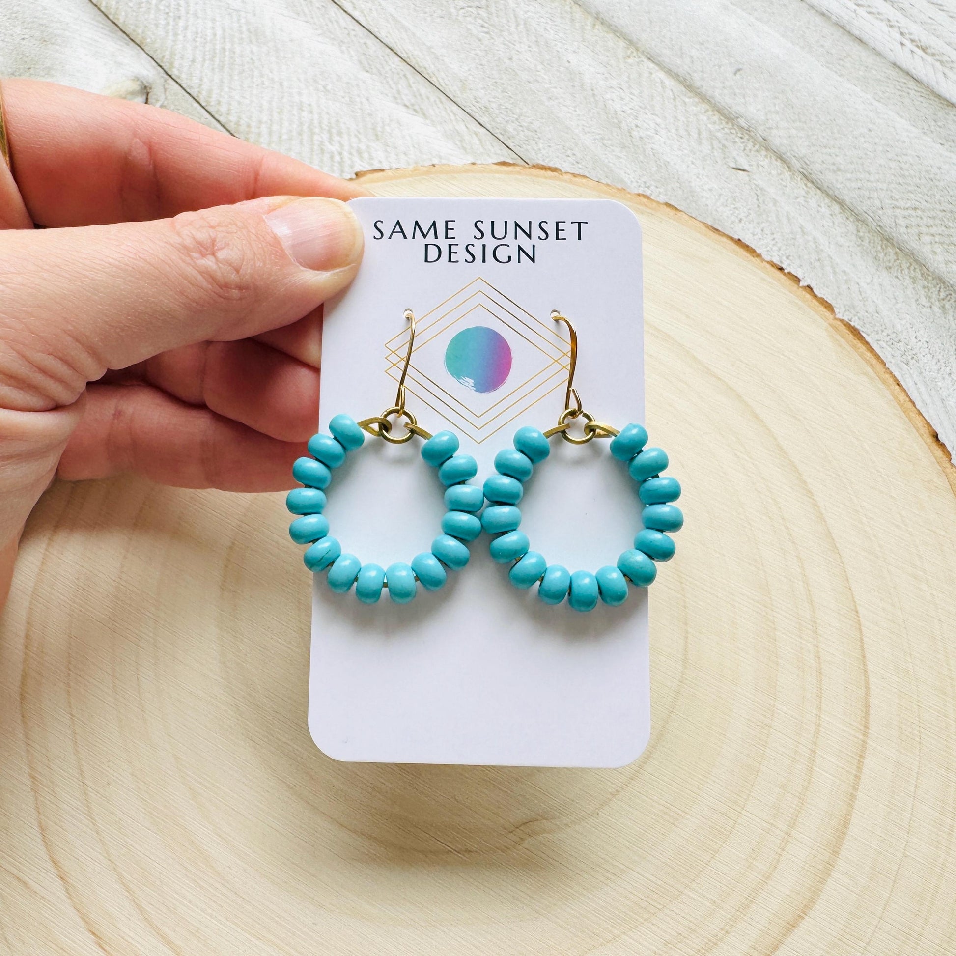 Turquoise Hoop Earrings, Hoop Earrings Gold, Sweet 16 Gift Granddaughter, Birthday Gift Ideas, Tween Jewelry, Western Natural Hippie Boho