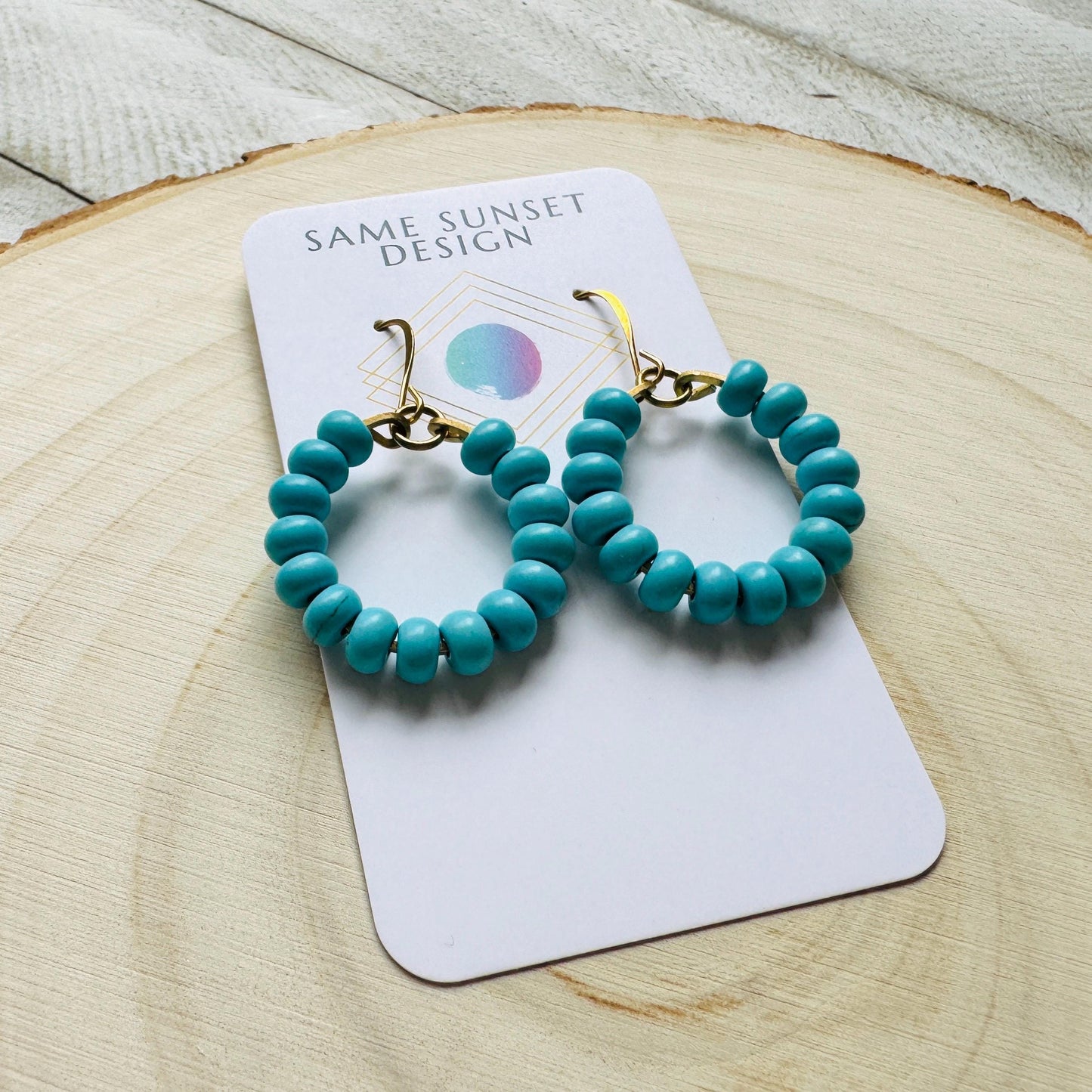 Turquoise Hoop Earrings, Hoop Earrings Gold, Sweet 16 Gift Granddaughter, Birthday Gift Ideas, Tween Jewelry, Western Natural Hippie Boho