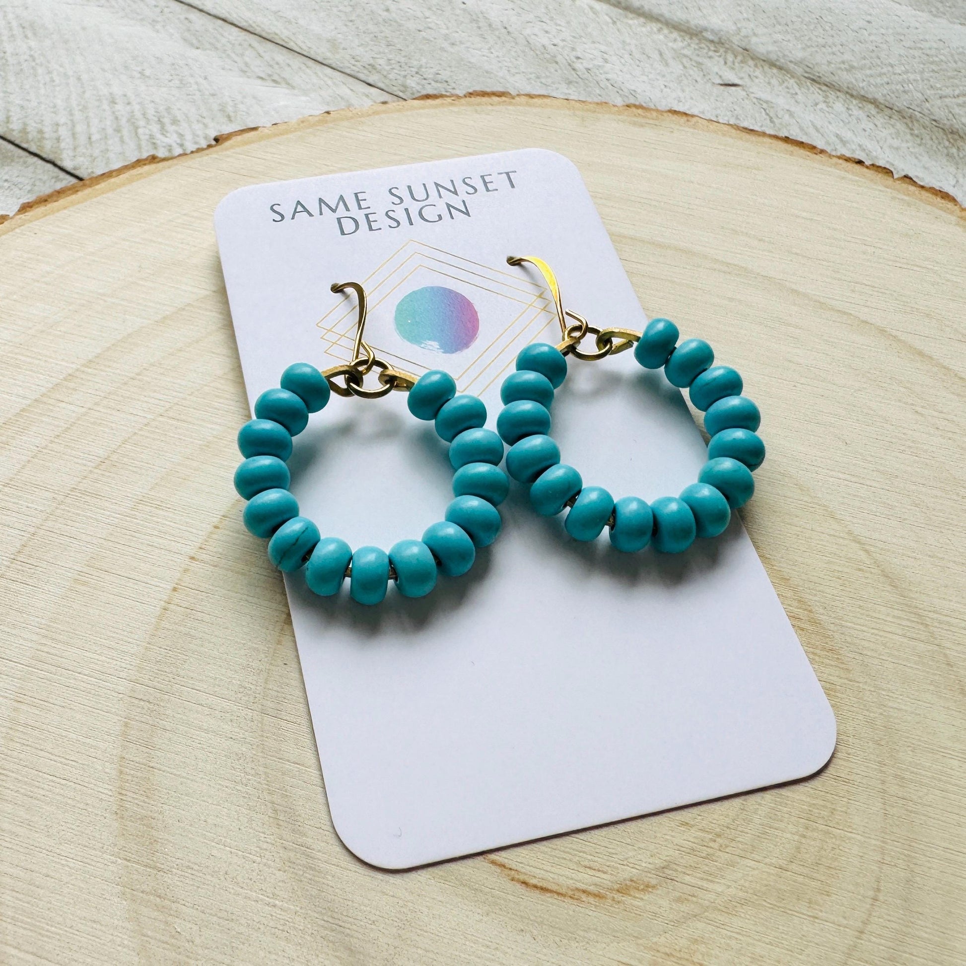 Turquoise Hoop Earrings, Hoop Earrings Gold, Sweet 16 Gift Granddaughter, Birthday Gift Ideas, Tween Jewelry, Western Natural Hippie Boho