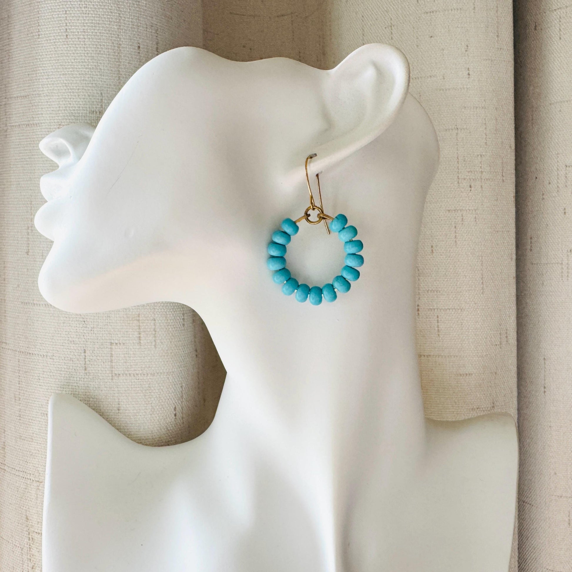 Turquoise Hoop Earrings, Hoop Earrings Gold, Sweet 16 Gift Granddaughter, Birthday Gift Ideas, Tween Jewelry, Western Natural Hippie Boho