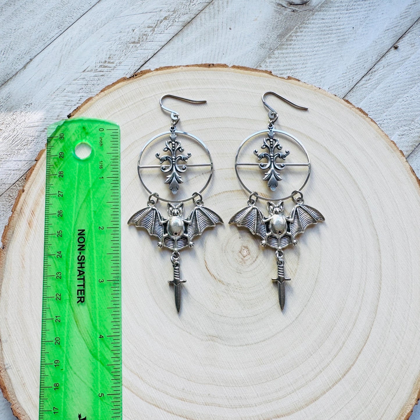 Bat Earrings, Dagger Earrings, Goth Punk Alternative Witchy Jewelry, Gothic Earrings for Women, Trendy Jewelry 2025, Birthday Gift for Mom