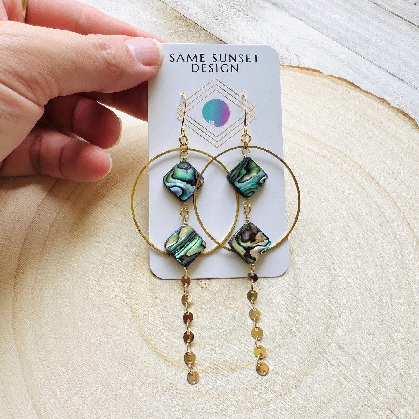 Abalone Earrings, Boho Earrings, Hoop Earrings Gold, Sweet 16 Gift Granddaughter, Western Earrings Gold, Unique Gifts for Women, Elegant
