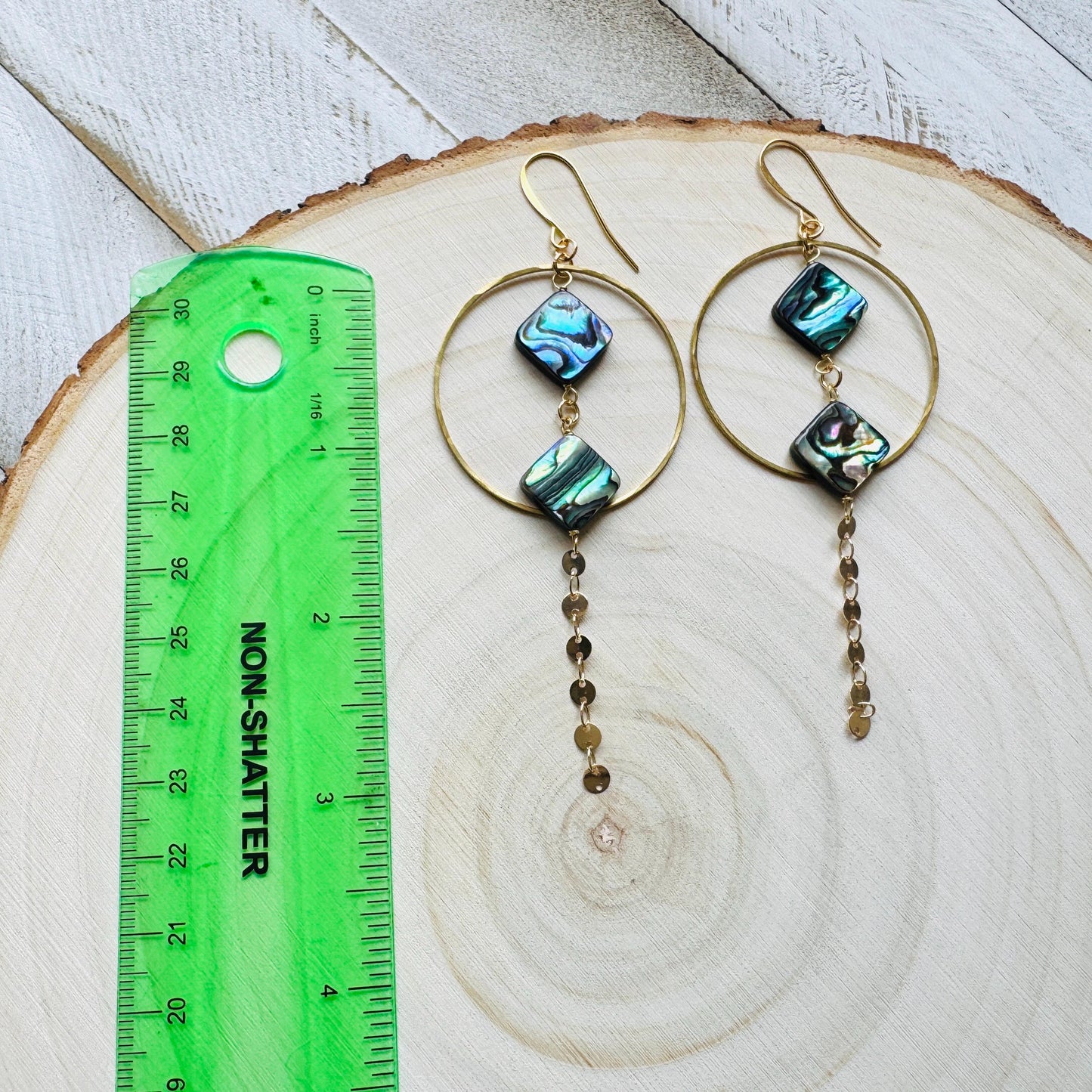Abalone Earrings, Boho Earrings, Hoop Earrings Gold, Sweet 16 Gift Granddaughter, Western Earrings Gold, Unique Gifts for Women, Elegant