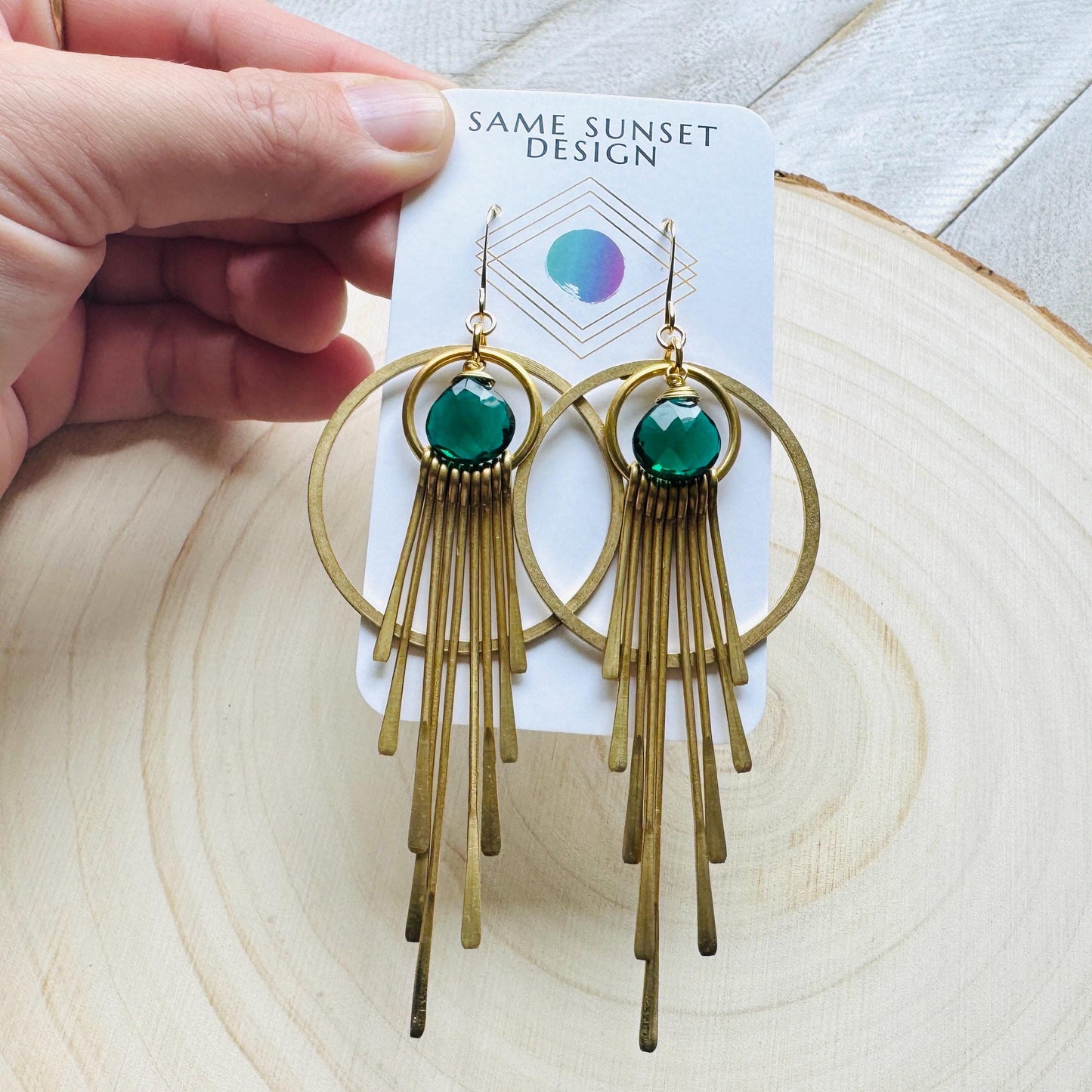 Smoky Quartz Earrings, Green Earrings, Sacral Chakra Healing Crystal Earrings, Positive Energy Gift, Trendy Jewelry, Unique Gifts for Women