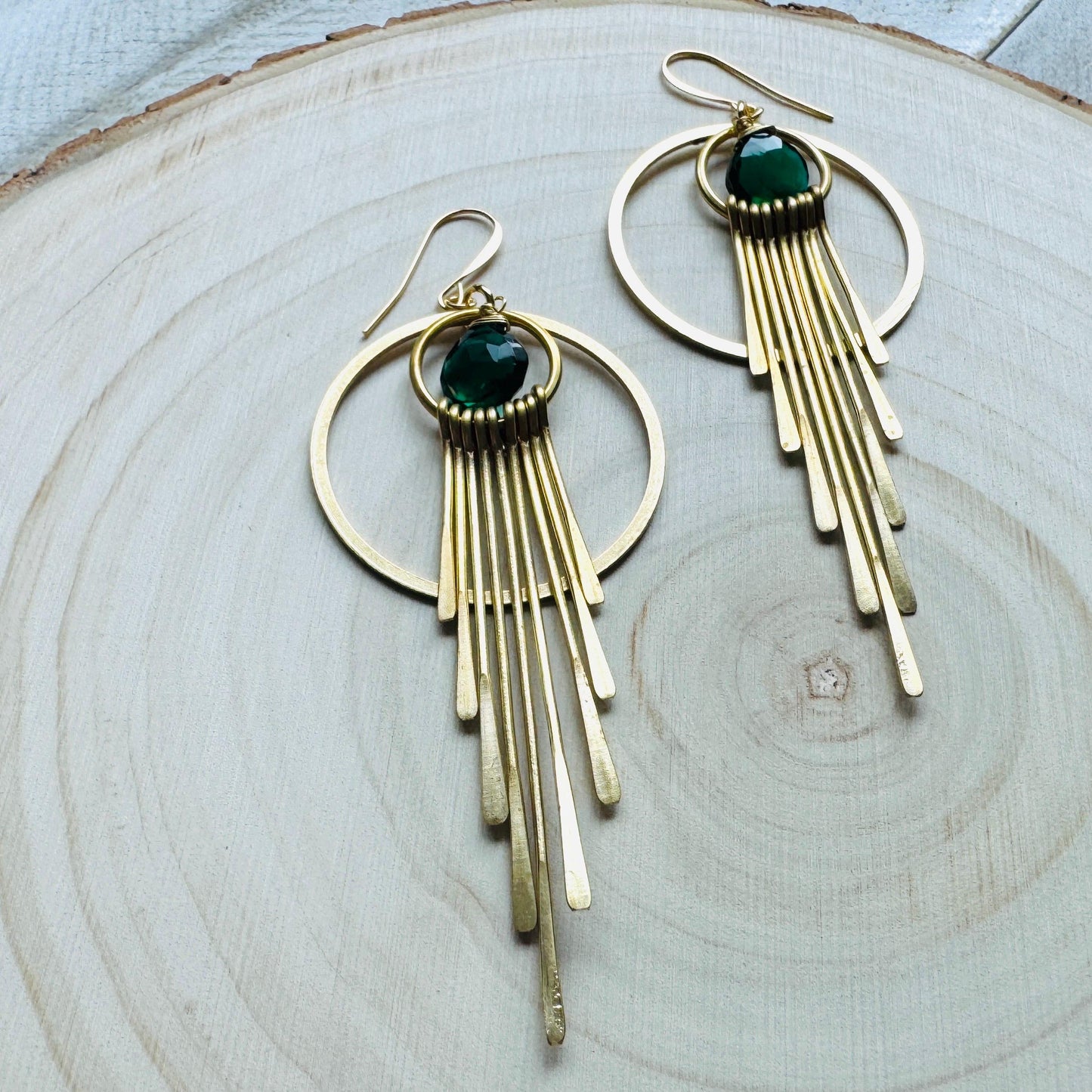 Smoky Quartz Earrings, Green Earrings, Sacral Chakra Healing Crystal Earrings, Positive Energy Gift, Trendy Jewelry, Unique Gifts for Women