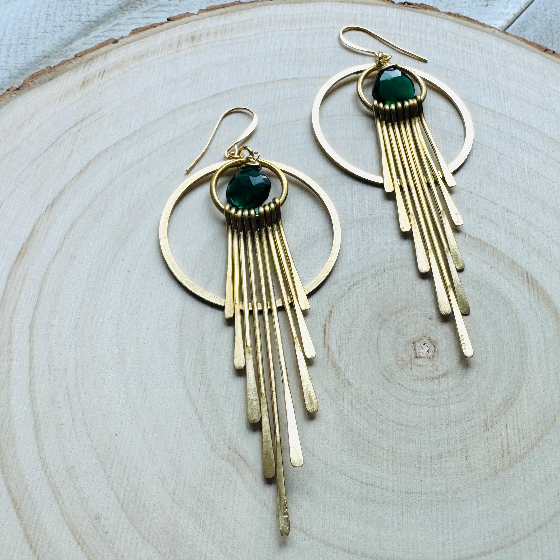 Smoky Quartz Earrings, Green Earrings, Sacral Chakra Healing Crystal Earrings, Positive Energy Gift, Trendy Jewelry, Unique Gifts for Women