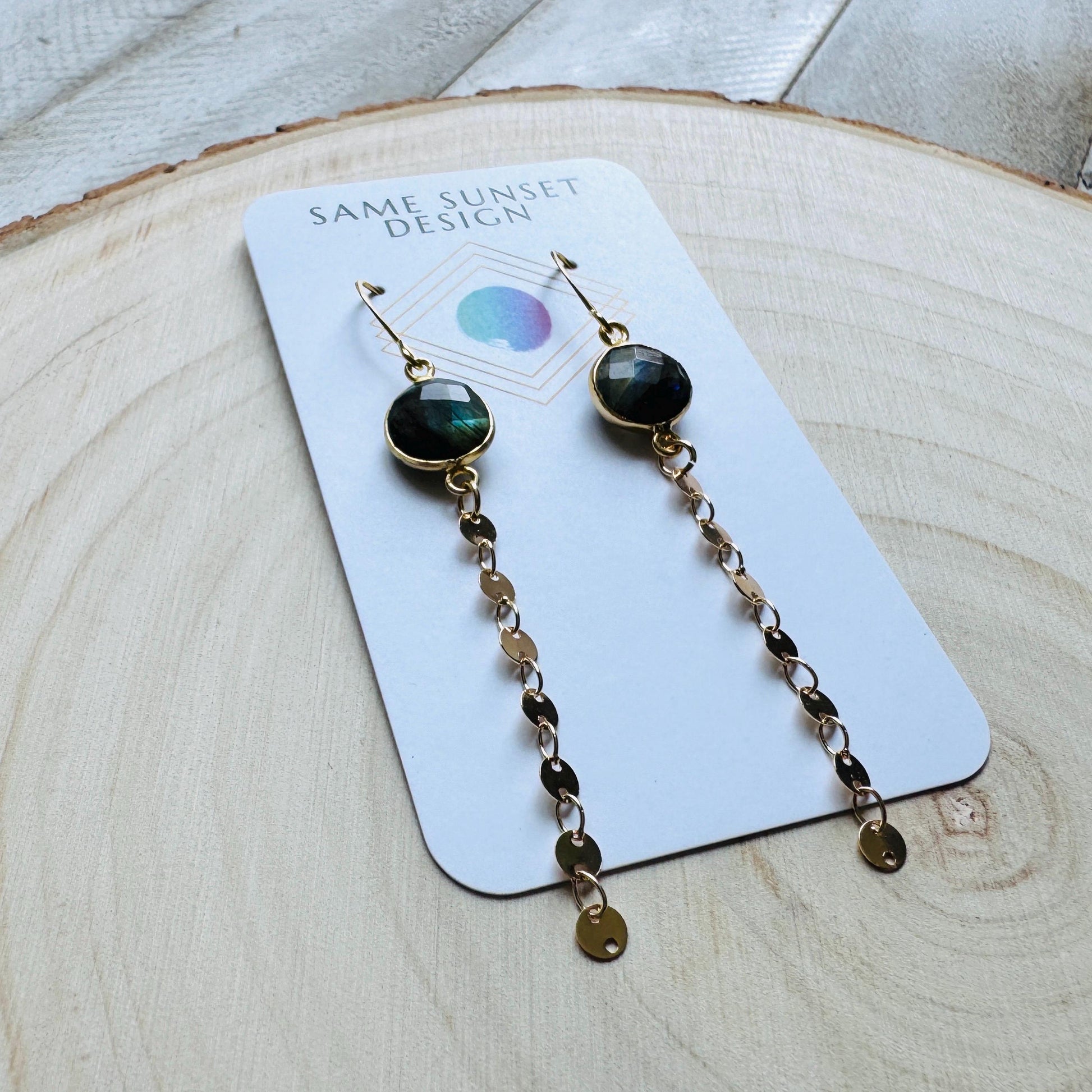Labradorite Earrings Dangle, Sacral Chakra Healing Crystal Earrings, Positive Energy Gift, Unique Gifts for Women, Birthday Gift Ideas