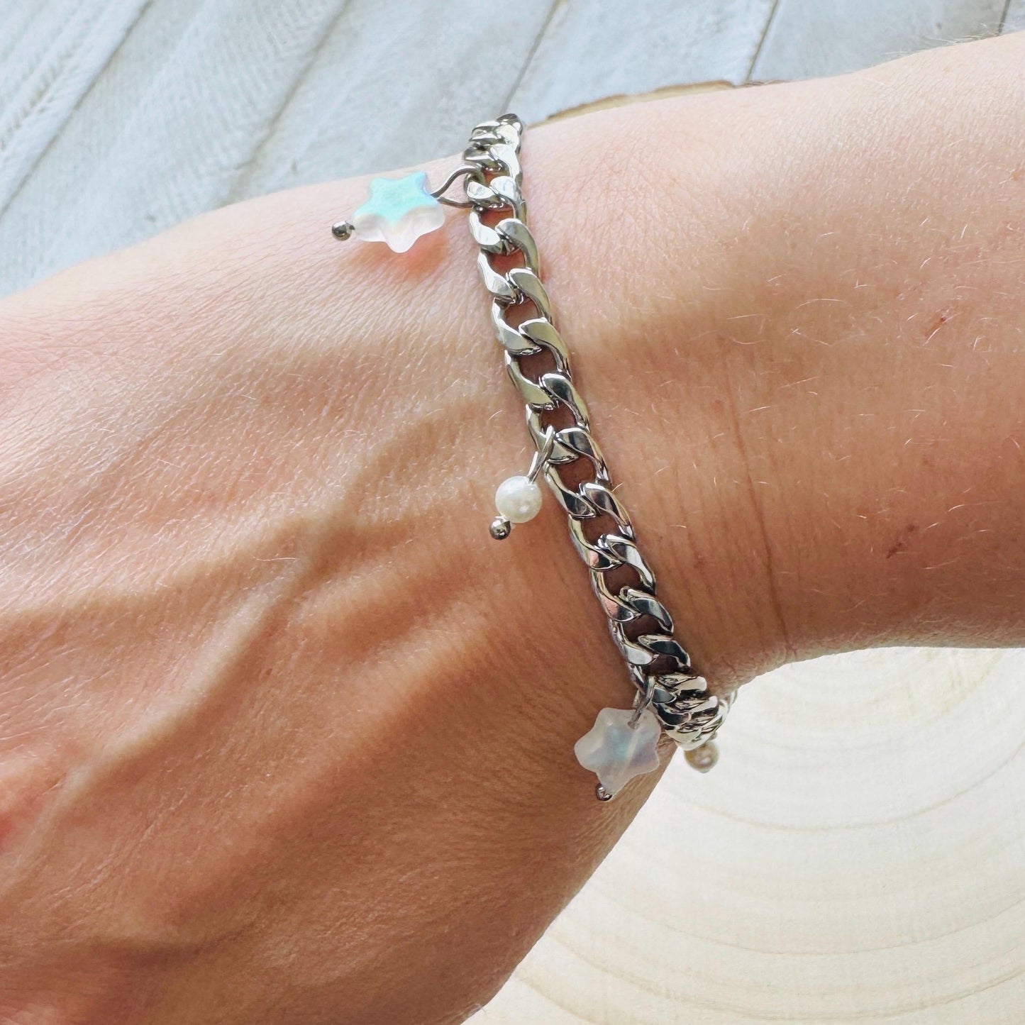 Chain Bracelet, Stainless Steel Bracelet, Punk Bracelet, Goth Bracelet Silver, Spike Bracelet, Graduation Gifts, Nerdy Gifts for Women