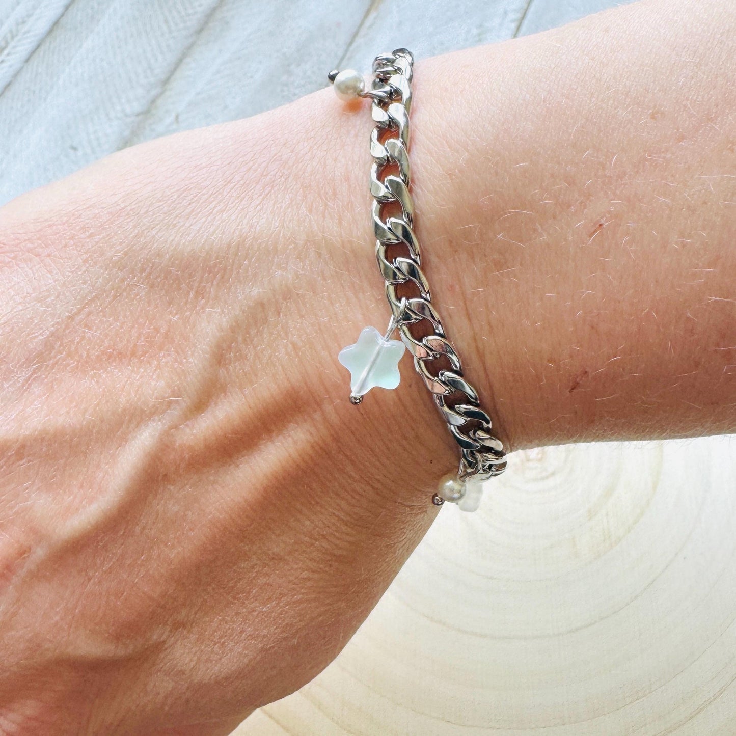 Chain Bracelet, Stainless Steel Bracelet, Punk Bracelet, Goth Bracelet Silver, Spike Bracelet, Graduation Gifts, Nerdy Gifts for Women