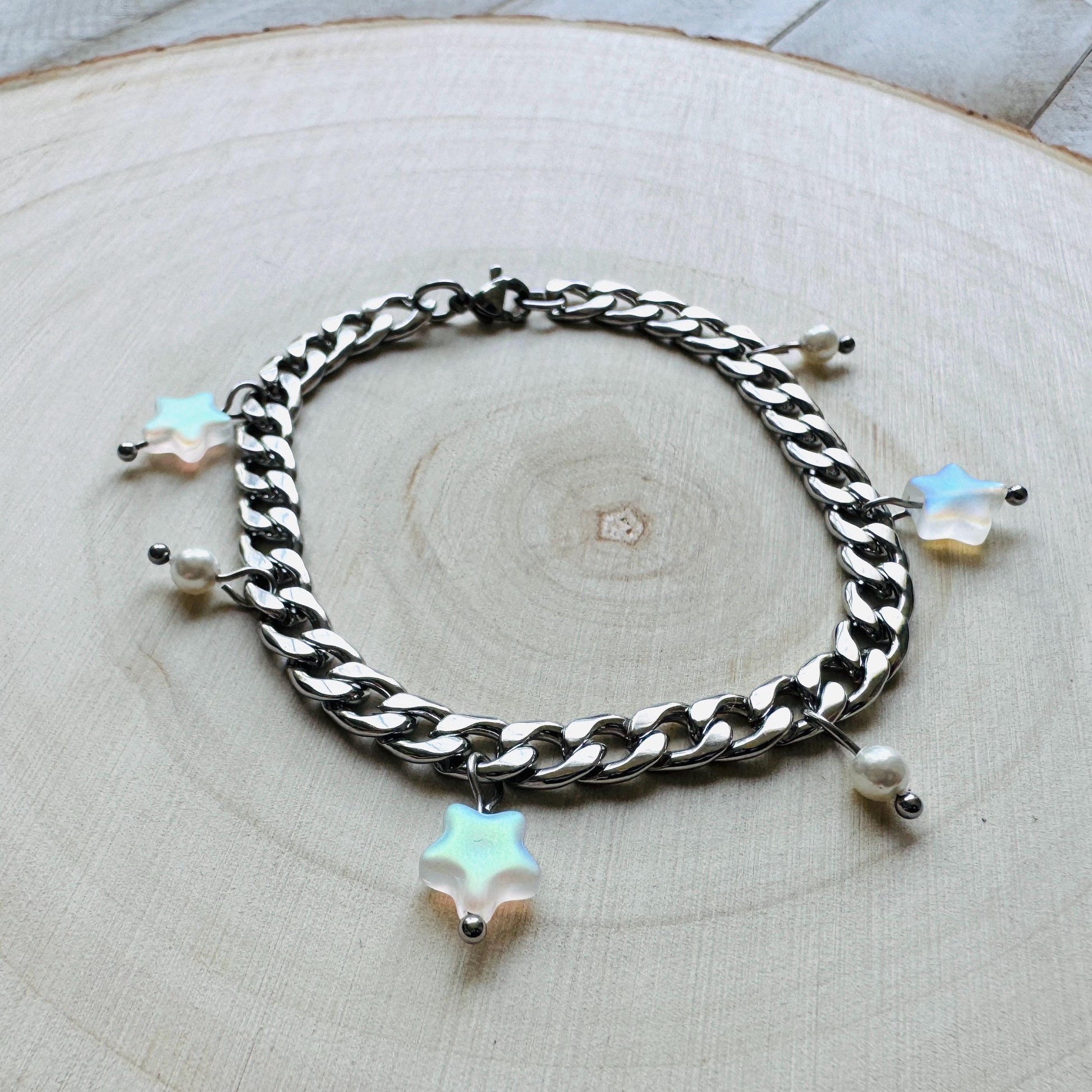 Chain Bracelet, Stainless Steel Bracelet, Punk Bracelet, Goth Bracelet Silver, Spike Bracelet, Graduation Gifts, Nerdy Gifts for Women
