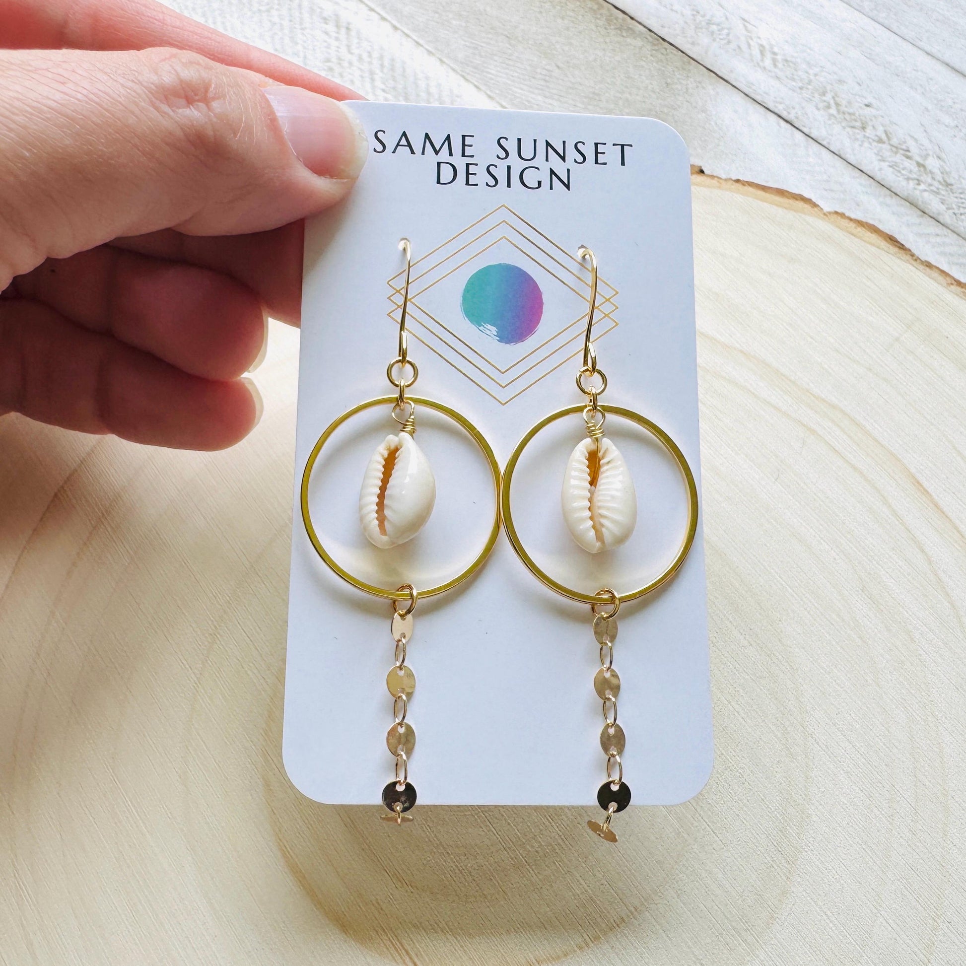 Puka Shell Earrings, Boho Hippie Jewelry, Beachy Jewelry, Wedding Jewelry for Brides, Sweet 16 Gift for Daughter, Unique Gifts for Teachers