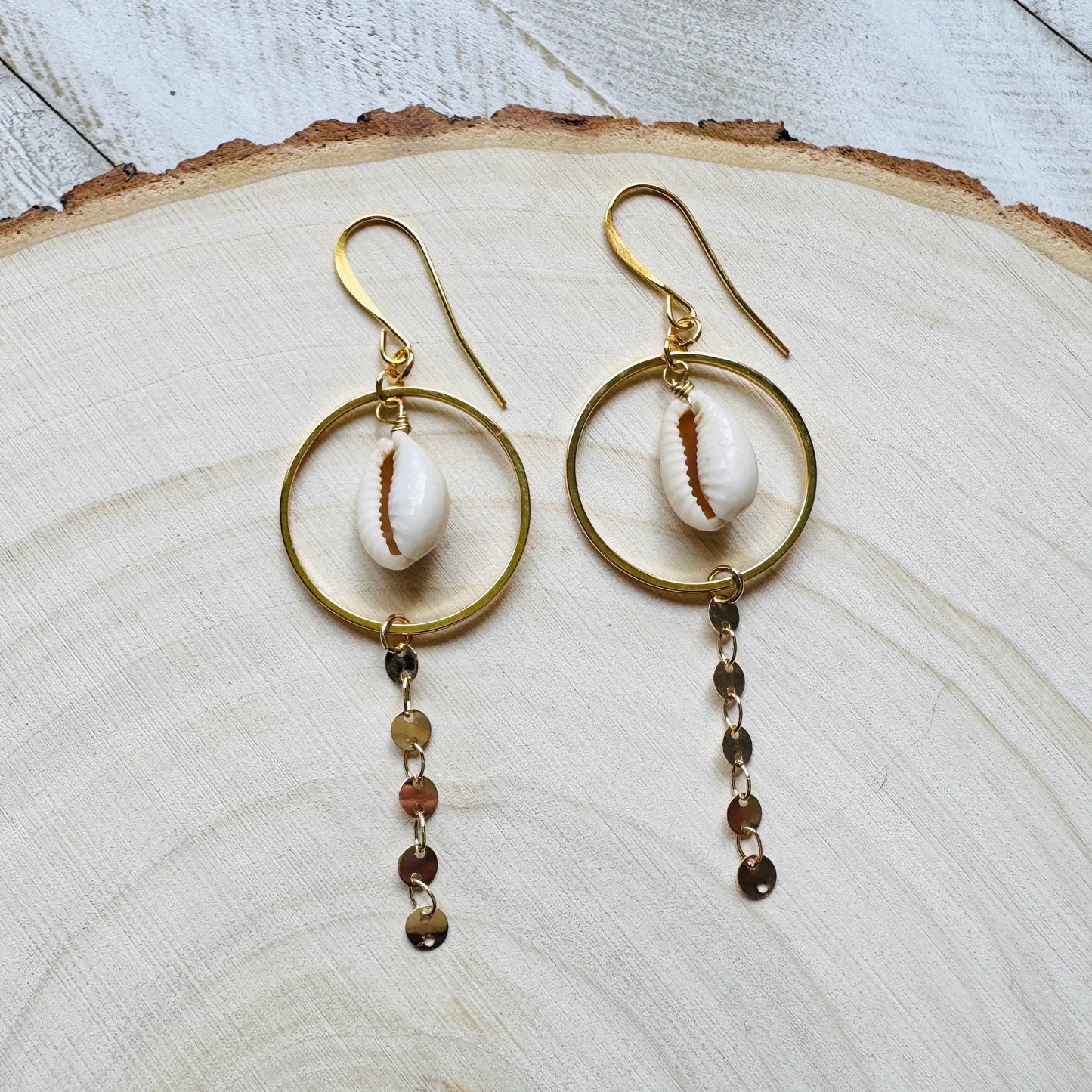 Puka Shell Earrings, Boho Hippie Jewelry, Beachy Jewelry, Wedding Jewelry for Brides, Sweet 16 Gift for Daughter, Unique Gifts for Teachers