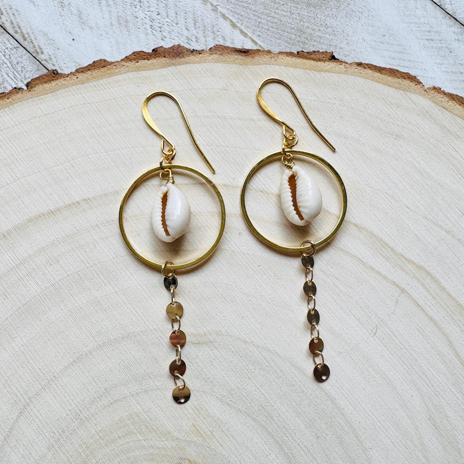 Puka Shell Earrings, Boho Hippie Jewelry, Beachy Jewelry, Wedding Jewelry for Brides, Sweet 16 Gift for Daughter, Unique Gifts for Teachers