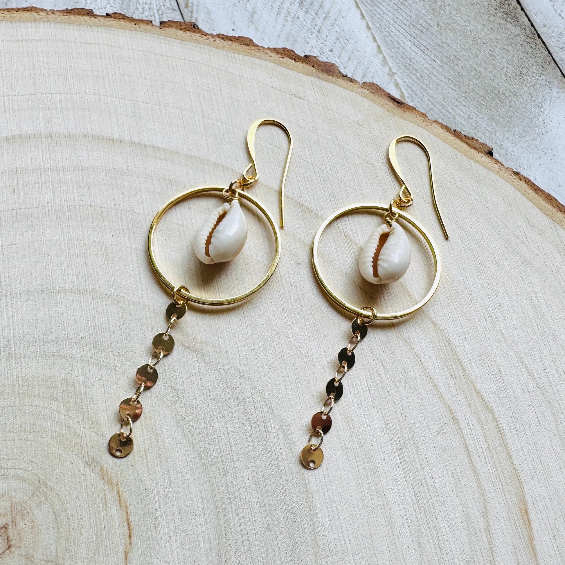 Puka Shell Earrings, Boho Hippie Jewelry, Beachy Jewelry, Wedding Jewelry for Brides, Sweet 16 Gift for Daughter, Unique Gifts for Teachers