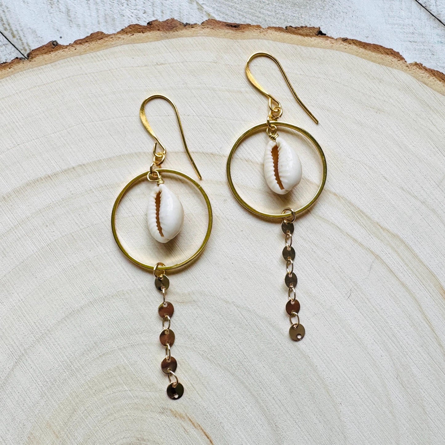 Puka Shell Earrings, Boho Hippie Jewelry, Beachy Jewelry, Wedding Jewelry for Brides, Sweet 16 Gift for Daughter, Unique Gifts for Teachers