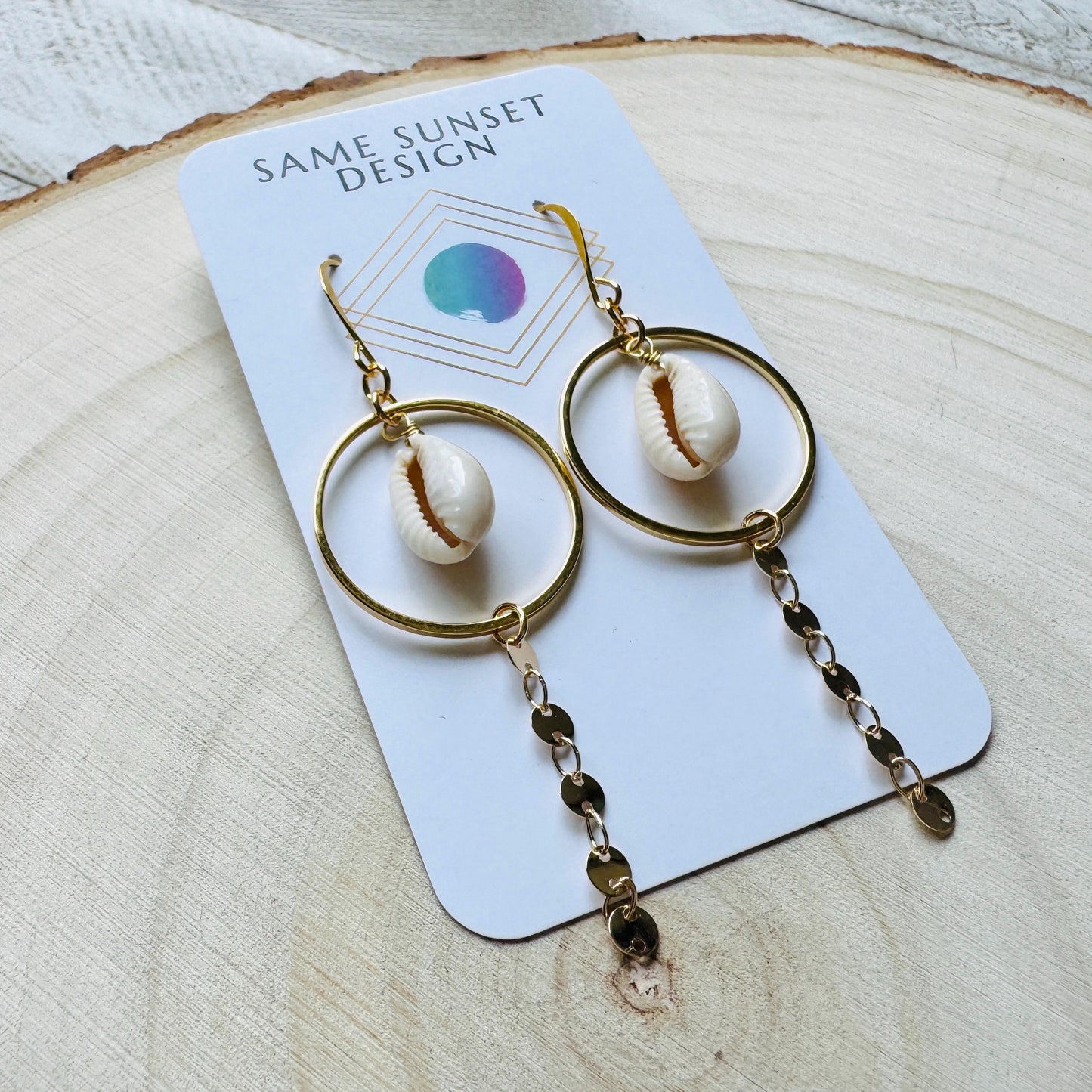Puka Shell Earrings, Boho Hippie Jewelry, Beachy Jewelry, Wedding Jewelry for Brides, Sweet 16 Gift for Daughter, Unique Gifts for Teachers