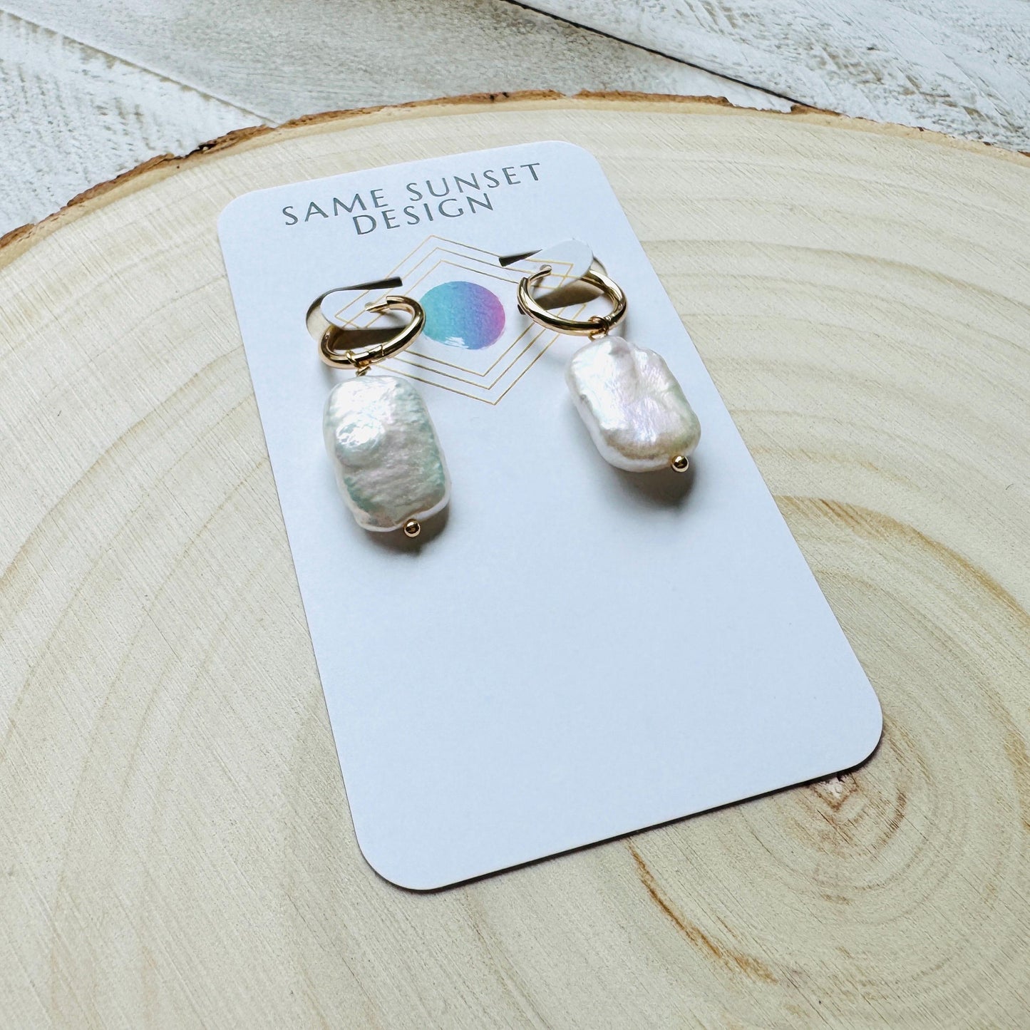 Pearl Earrings Gold Hoop, Huggie Hoop Earrings, Wedding Earrings for Bride, Birthday Gift for Girlfriend, Sweet 16 Gift Granddaughter