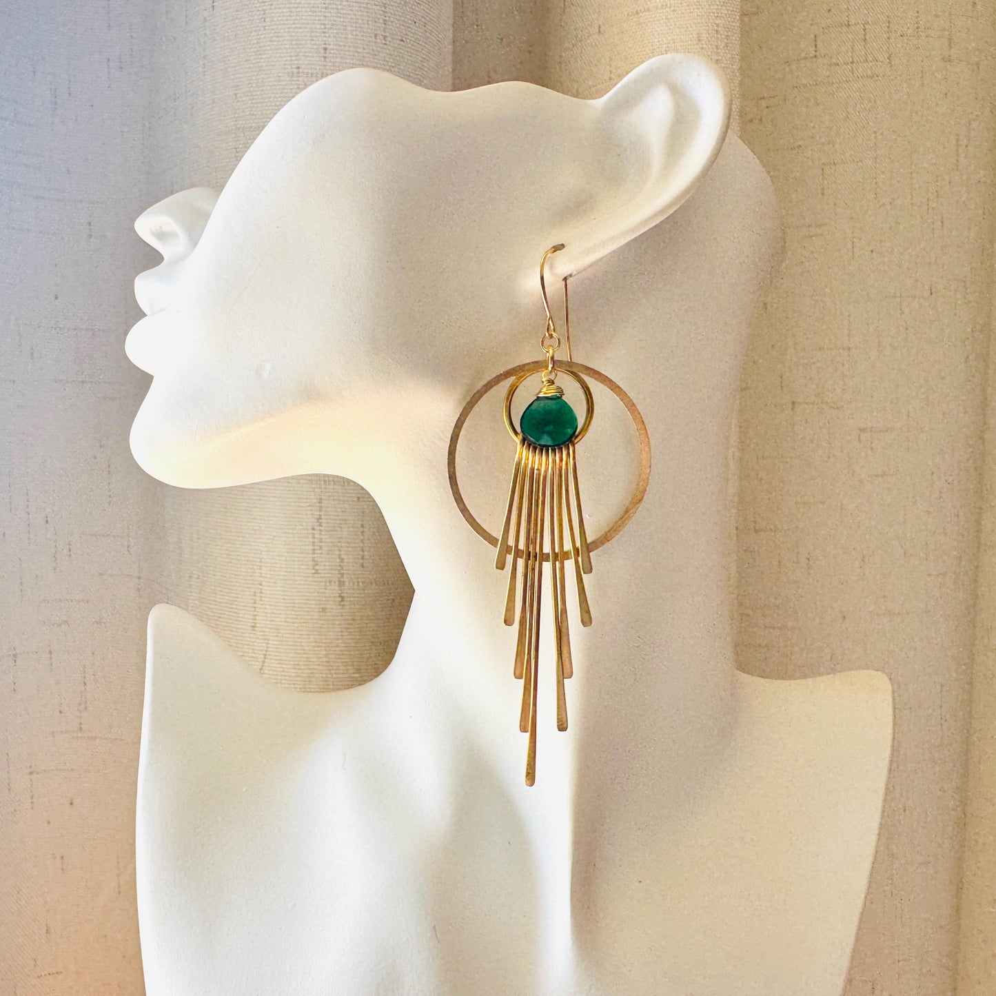 Smoky Quartz Earrings, Green Earrings, Sacral Chakra Healing Crystal Earrings, Positive Energy Gift, Trendy Jewelry, Unique Gifts for Women