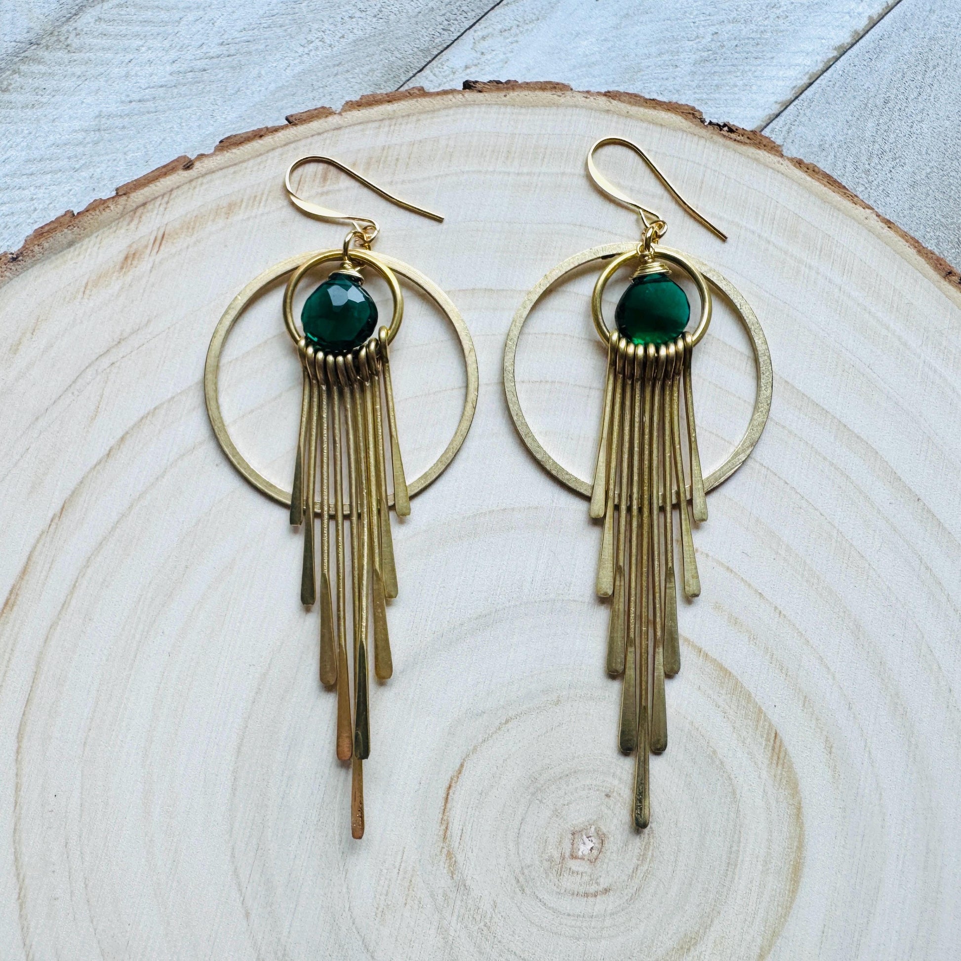 Smoky Quartz Earrings, Green Earrings, Sacral Chakra Healing Crystal Earrings, Positive Energy Gift, Trendy Jewelry, Unique Gifts for Women