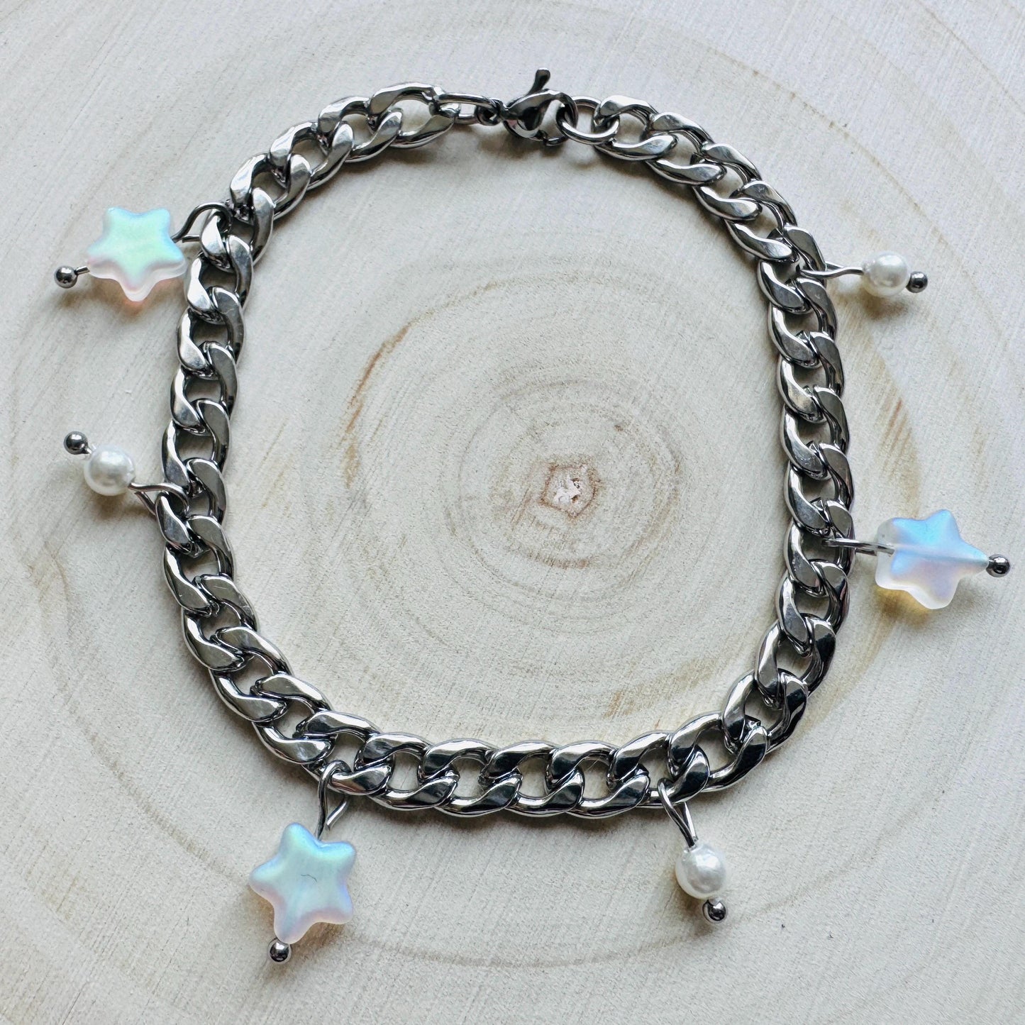 Chain Bracelet, Stainless Steel Bracelet, Punk Bracelet, Goth Bracelet Silver, Spike Bracelet, Graduation Gifts, Nerdy Gifts for Women