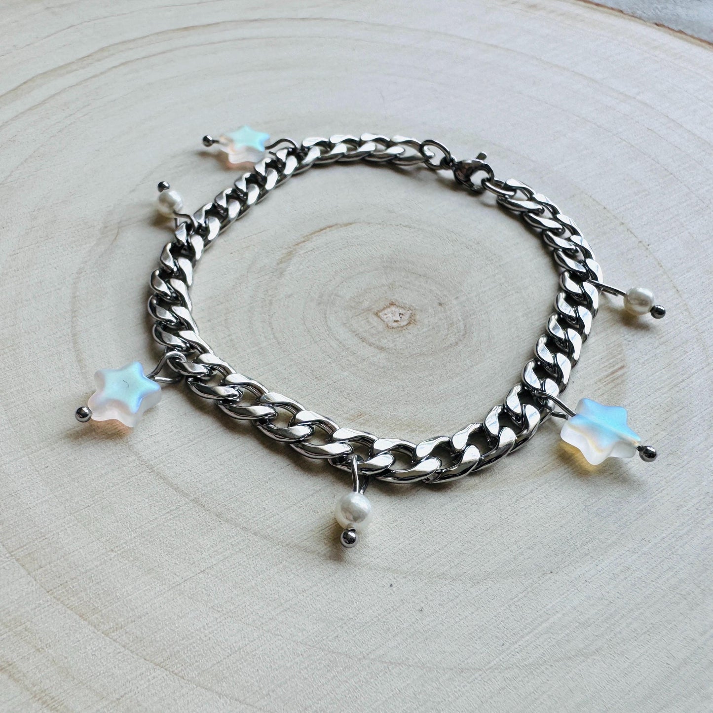 Chain Bracelet, Stainless Steel Bracelet, Punk Bracelet, Goth Bracelet Silver, Spike Bracelet, Graduation Gifts, Nerdy Gifts for Women