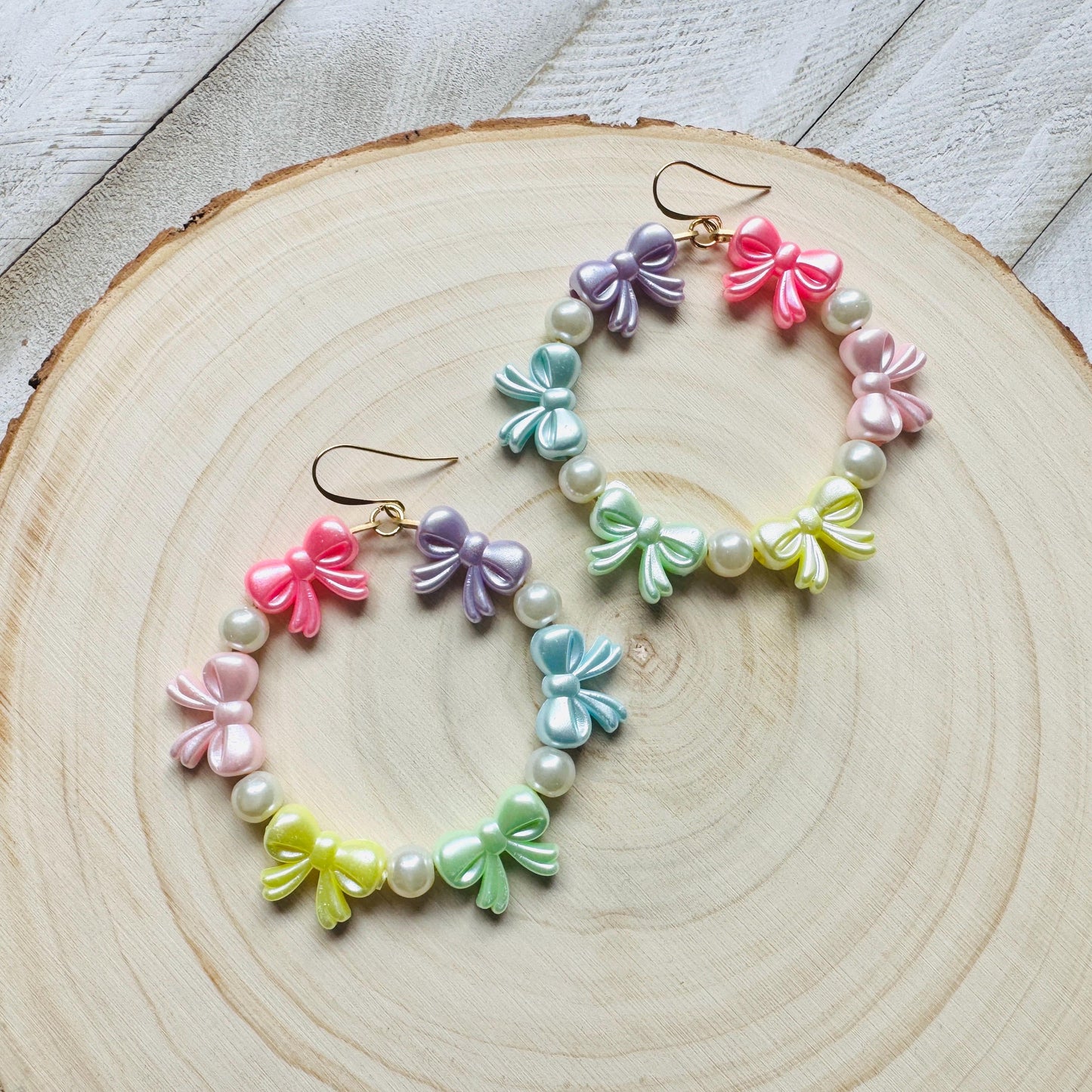 Bow Earrings, Faux Pearl Earrings, Coquette, Geometric Jewelry, Unique Gifts for Women Who Have Everything, Sweet 16 Gift Granddaughter